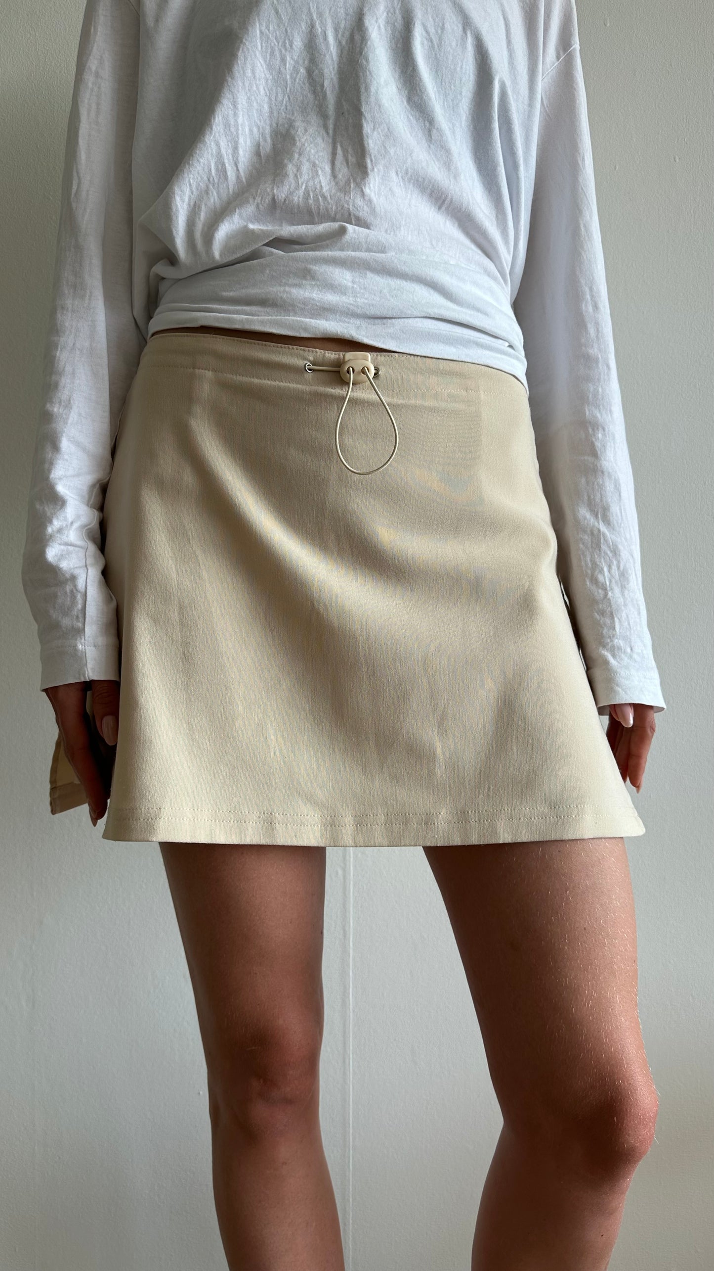 cream beige vintage skort