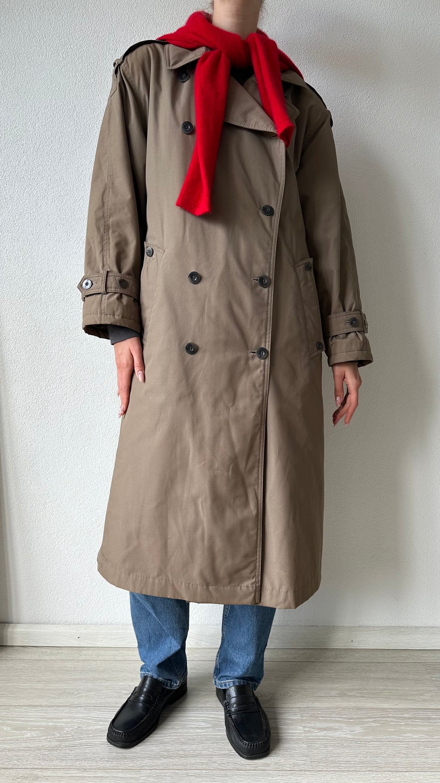 vintage brown cotton trenchcoat