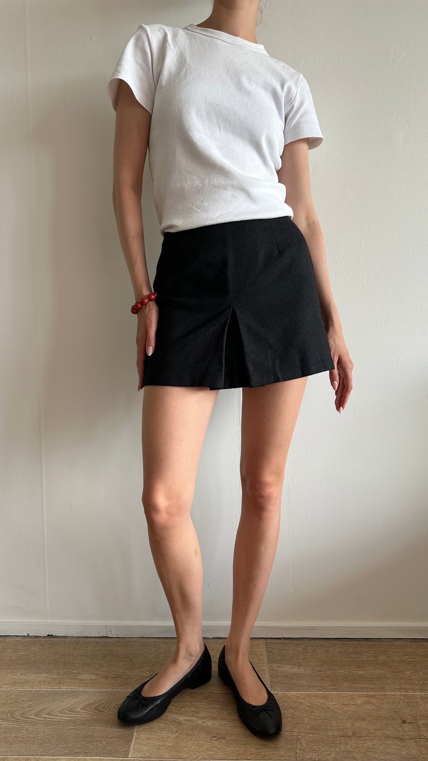 vintage mini skirt dark grey