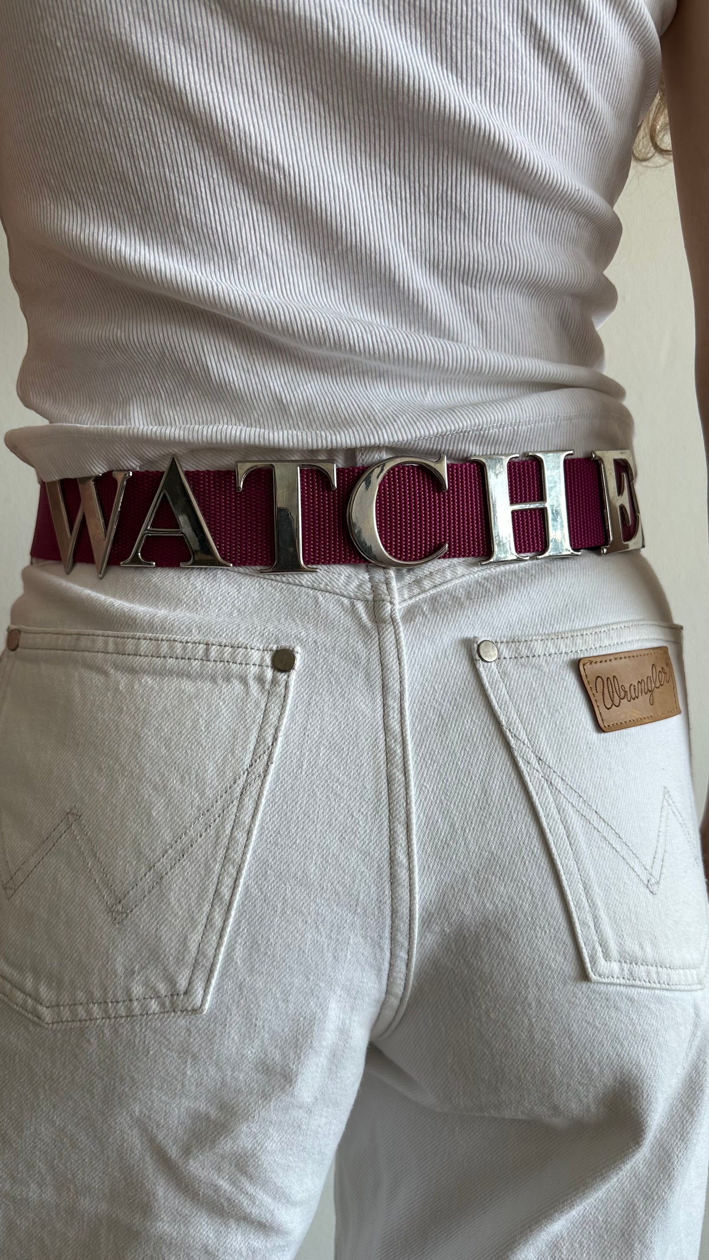 pink y2k watcher belt