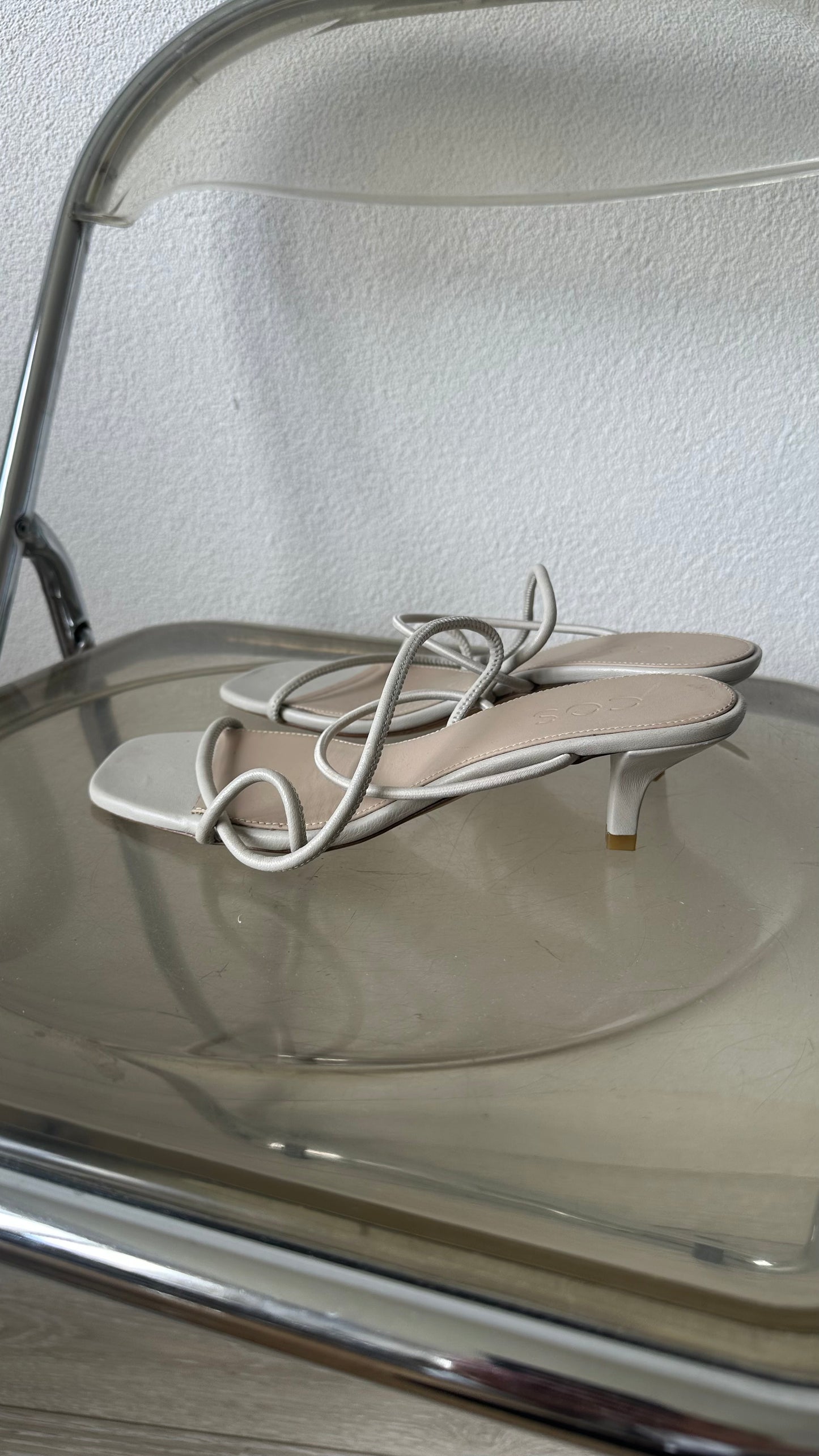 COS strappy leather kitten-heel sandals