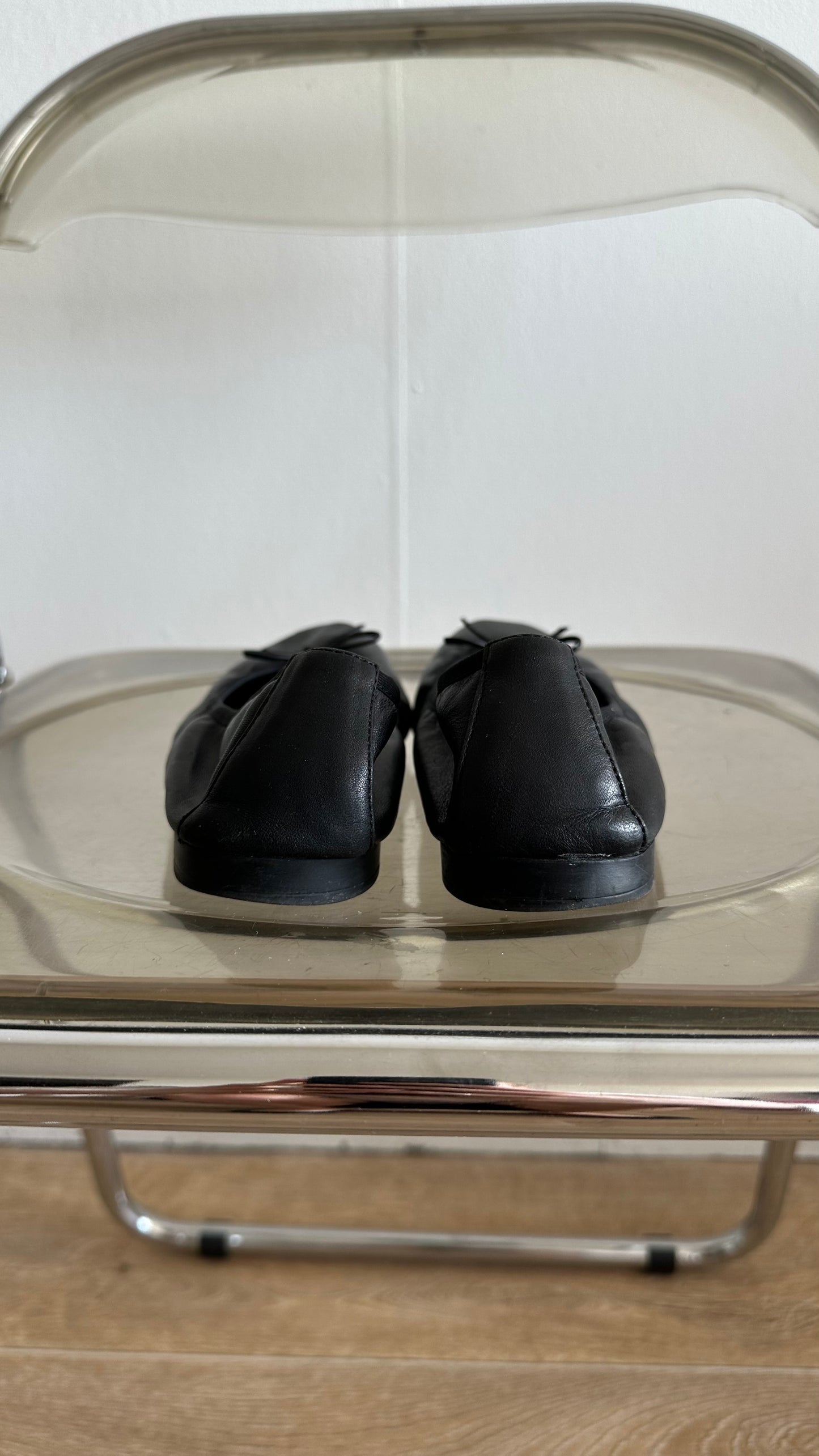 tamaris ballet flats black leather