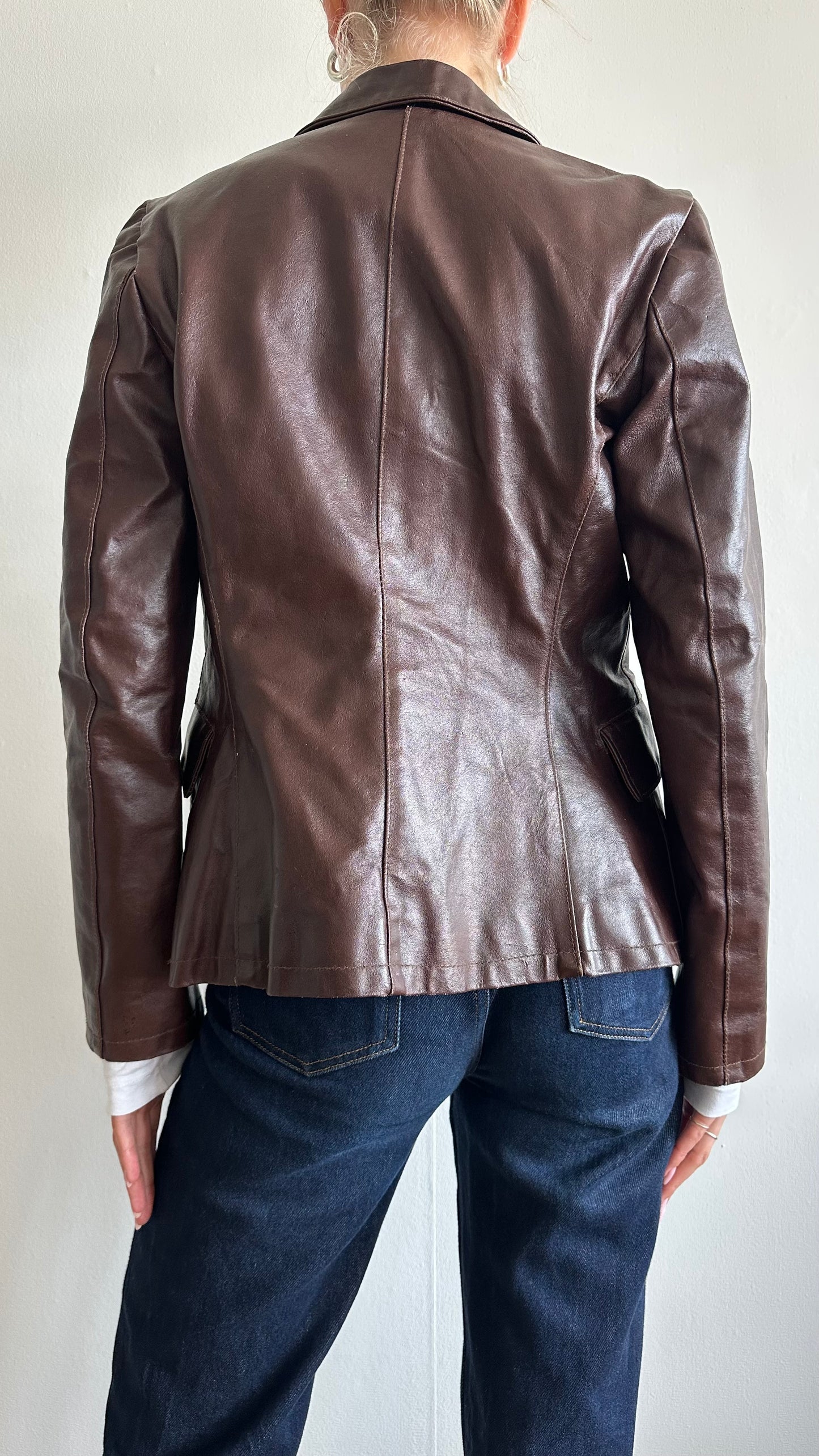 brown leather vintage jacket