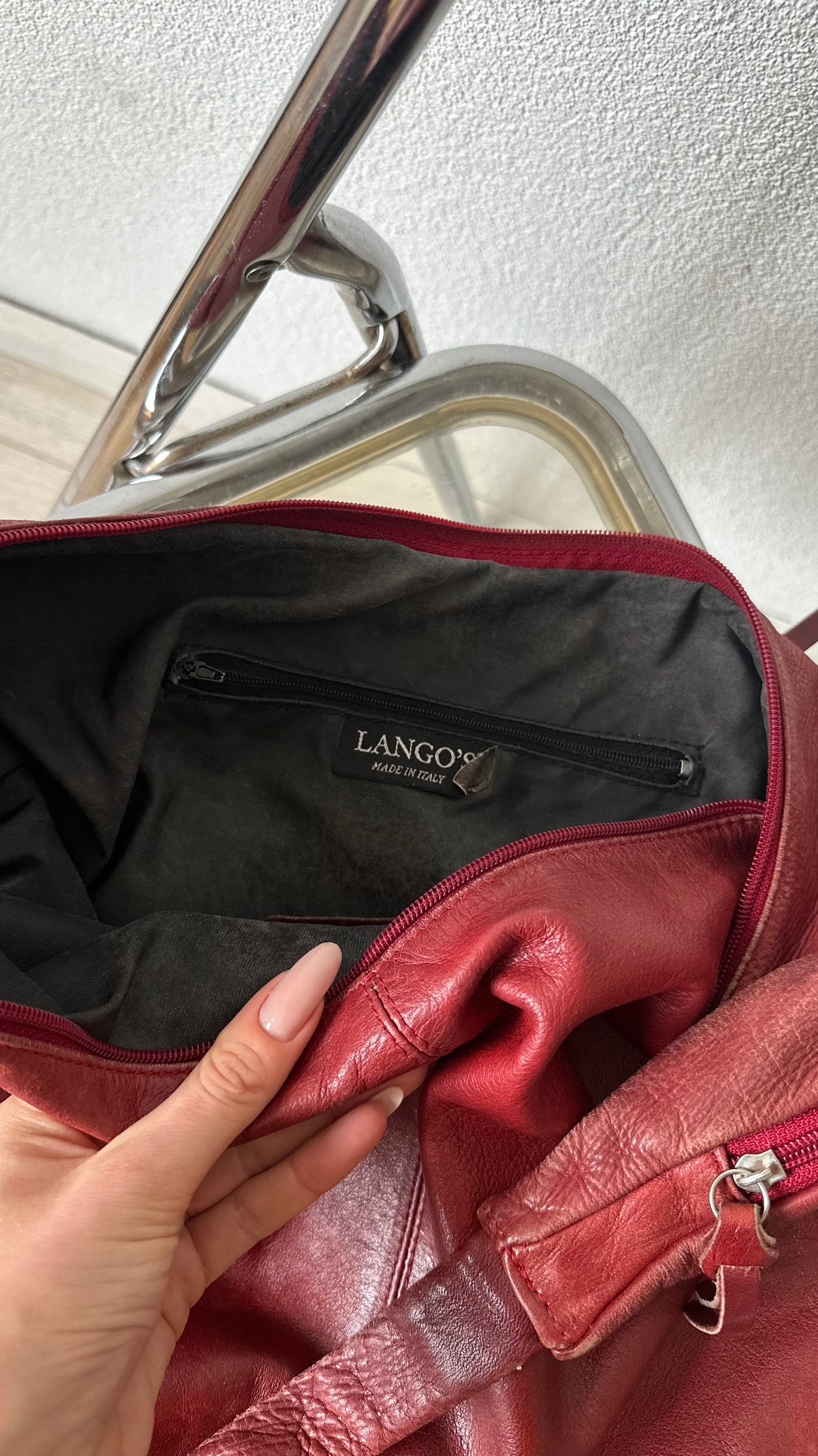 bordeaux red boho leather crossbody bag