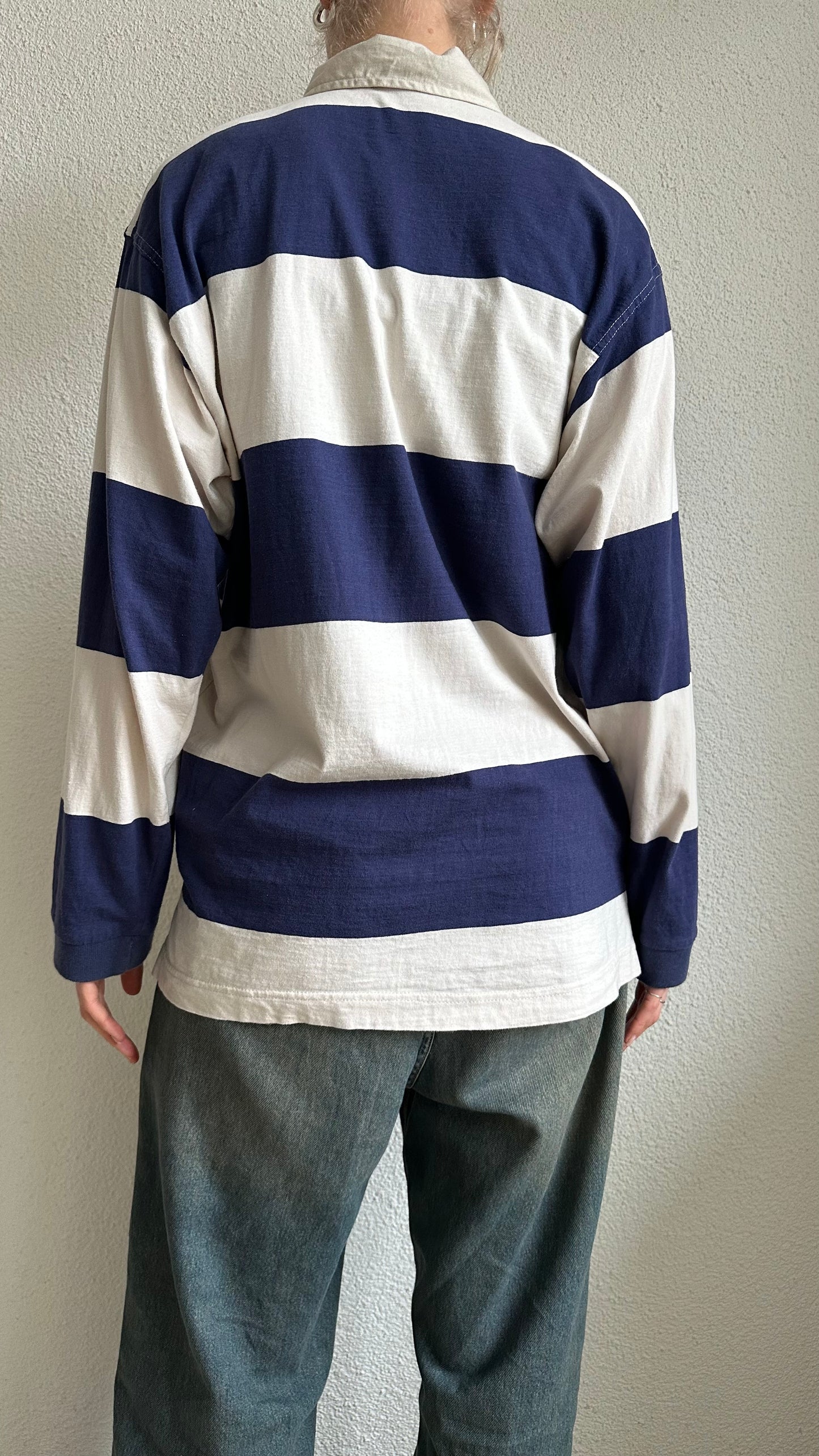 striped vintage longsleeve polo shirt