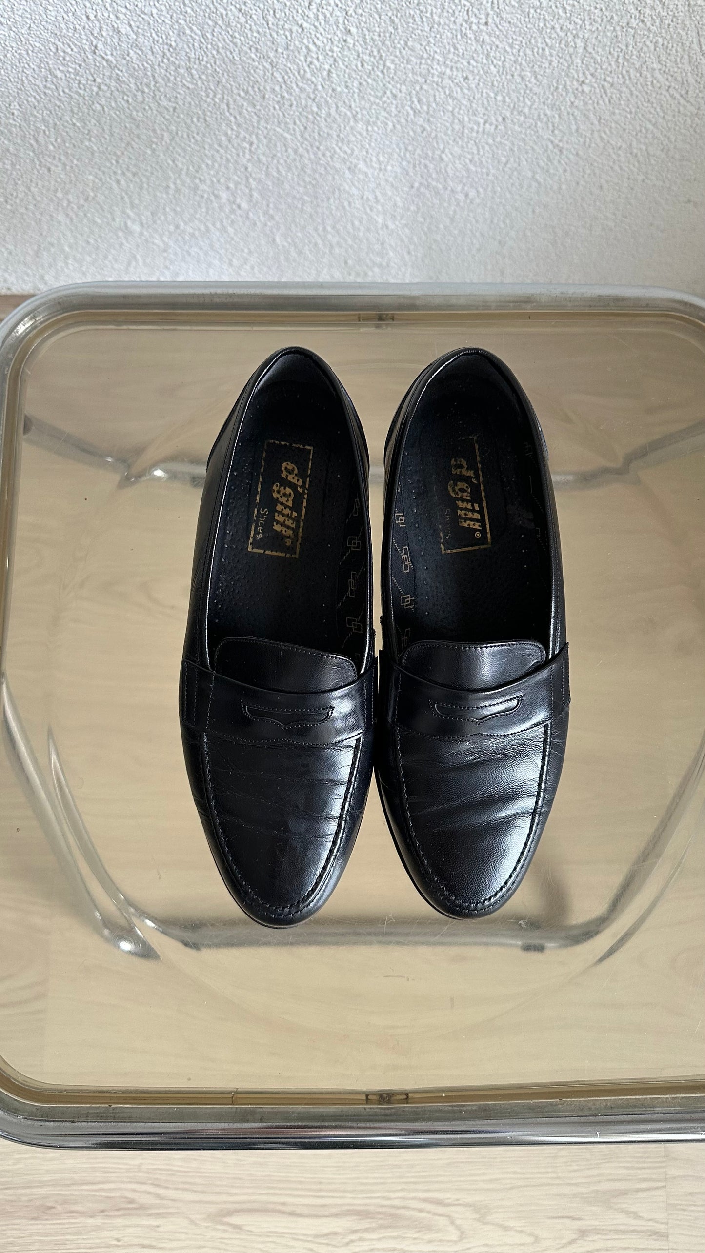 classic black leather penny loafers
