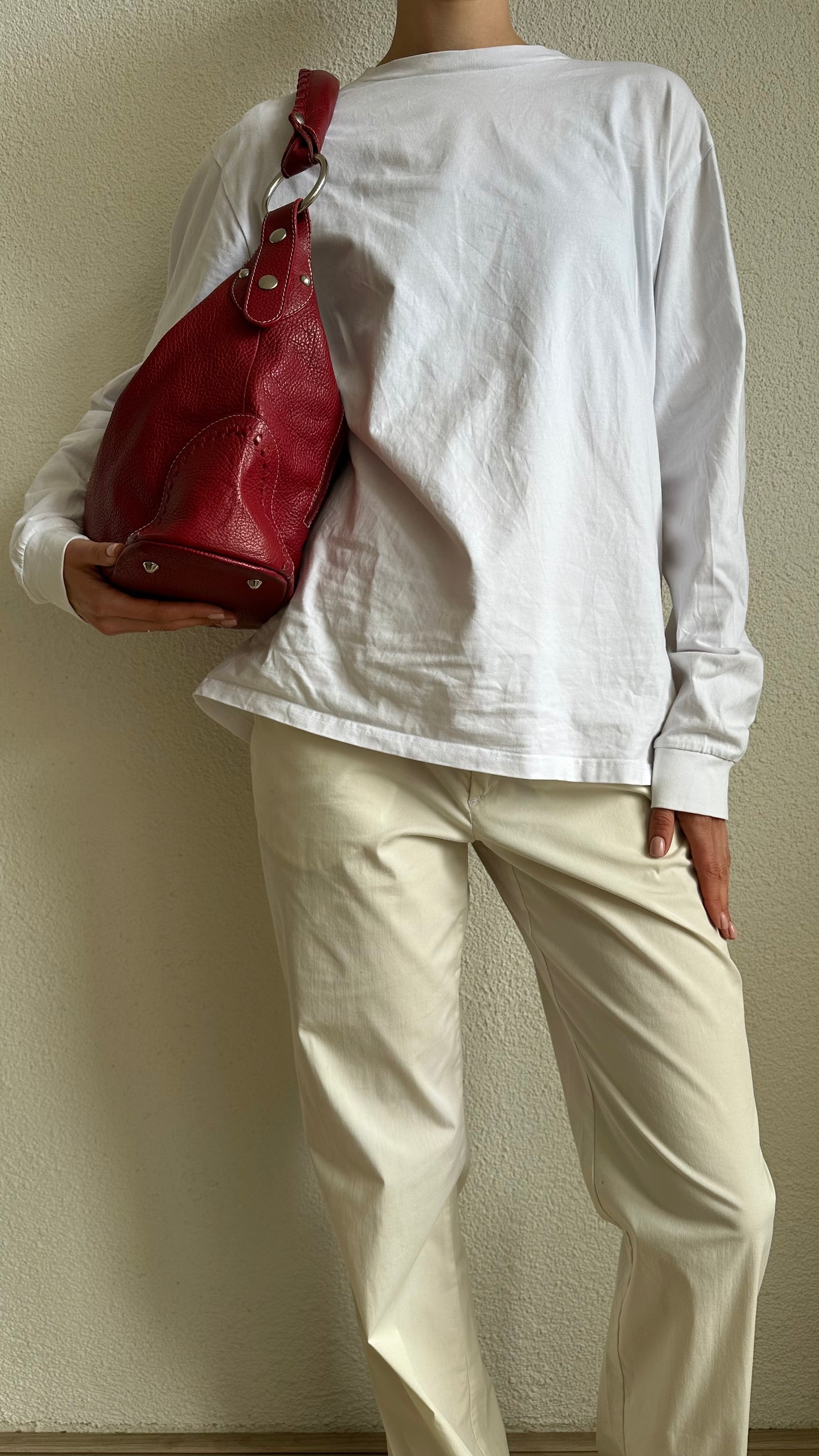 red leather tods hobo shoulderbag