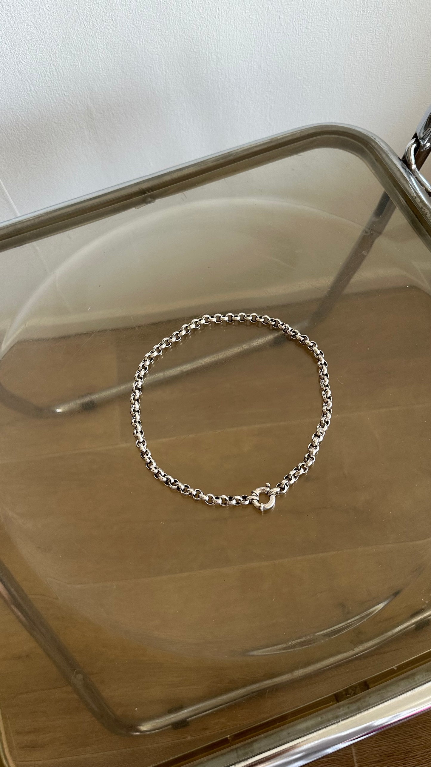 silver 925 necklacewith spring clasp