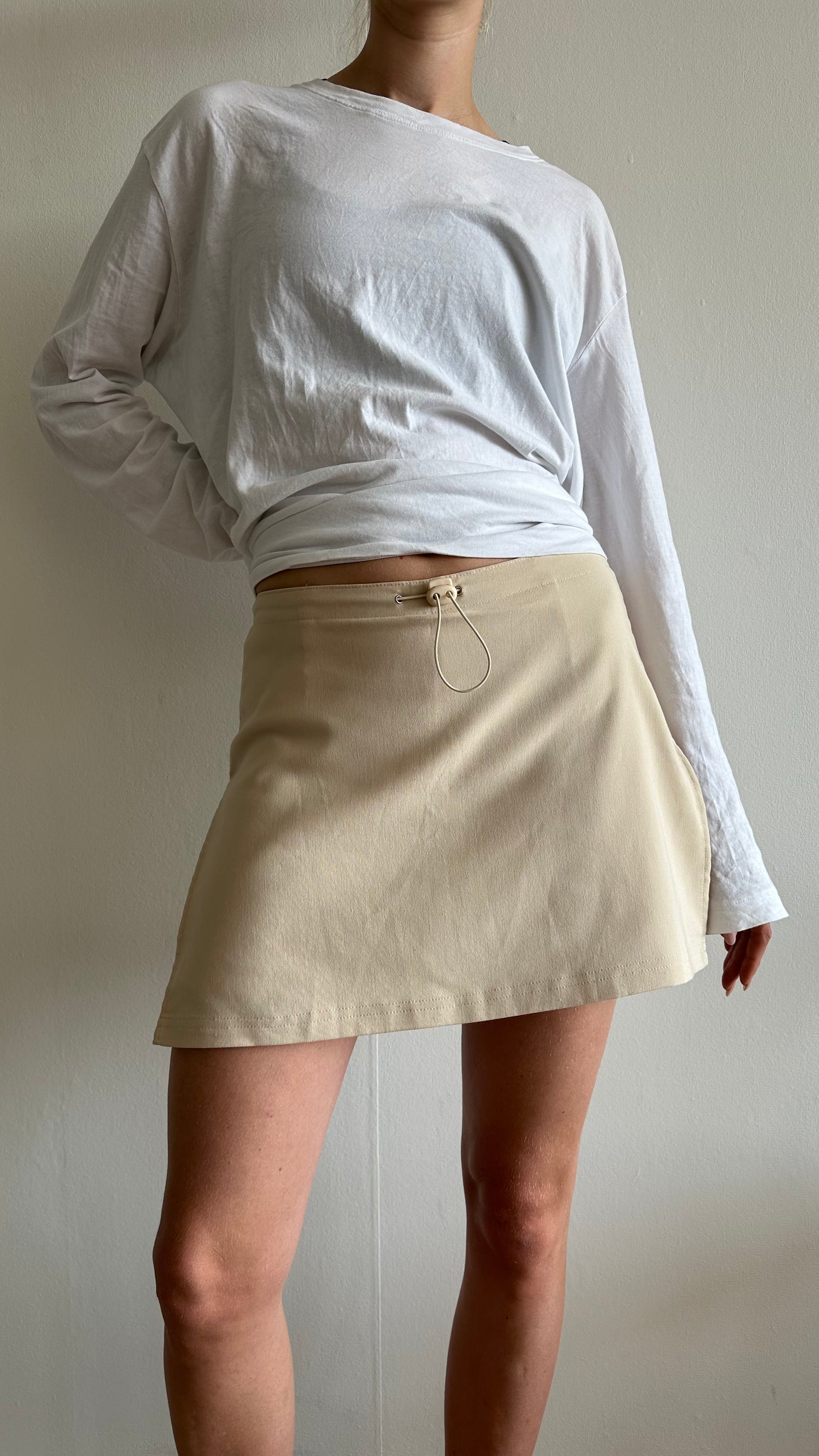 cream beige vintage skort
