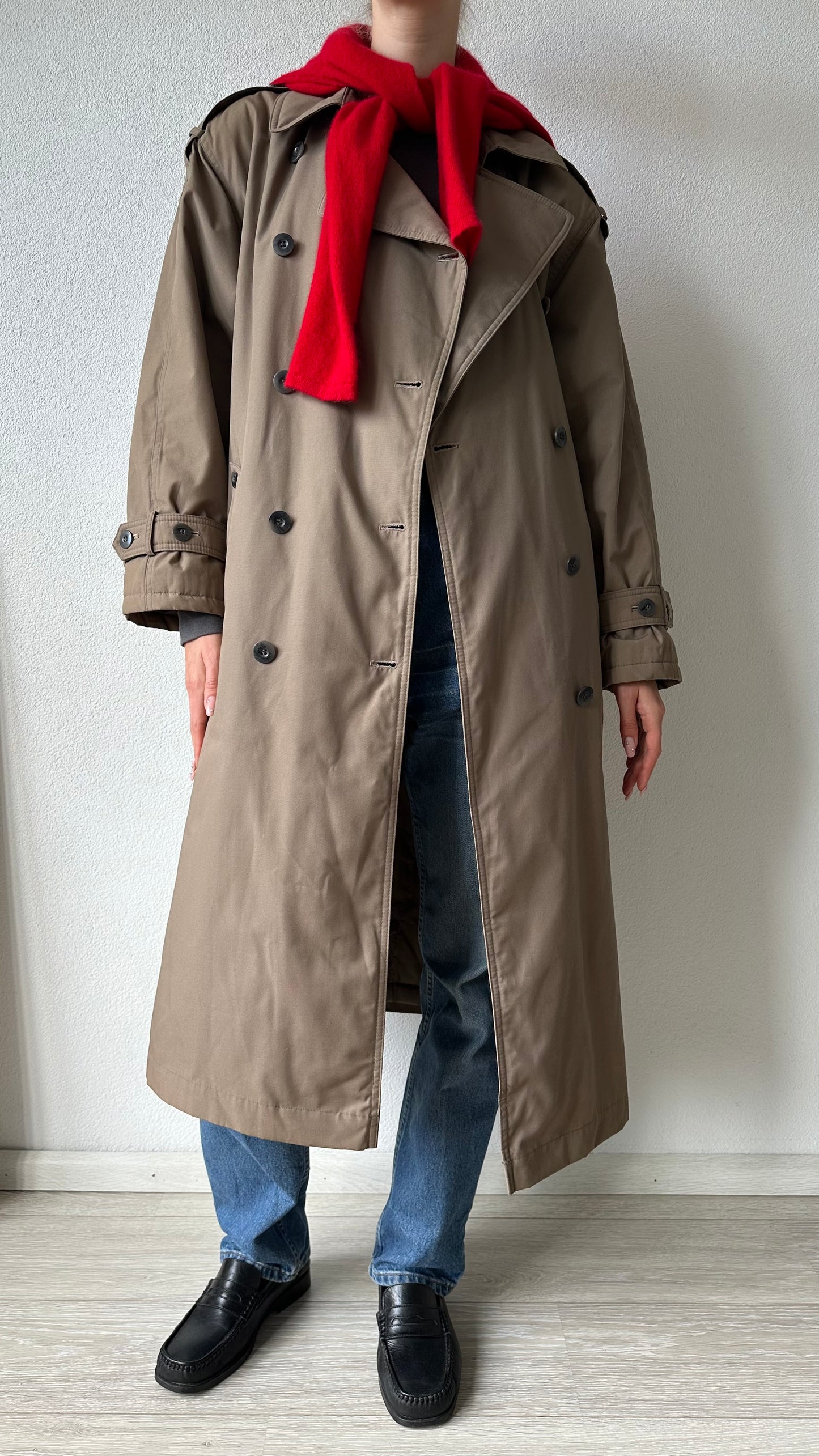 vintage brown cotton trenchcoat
