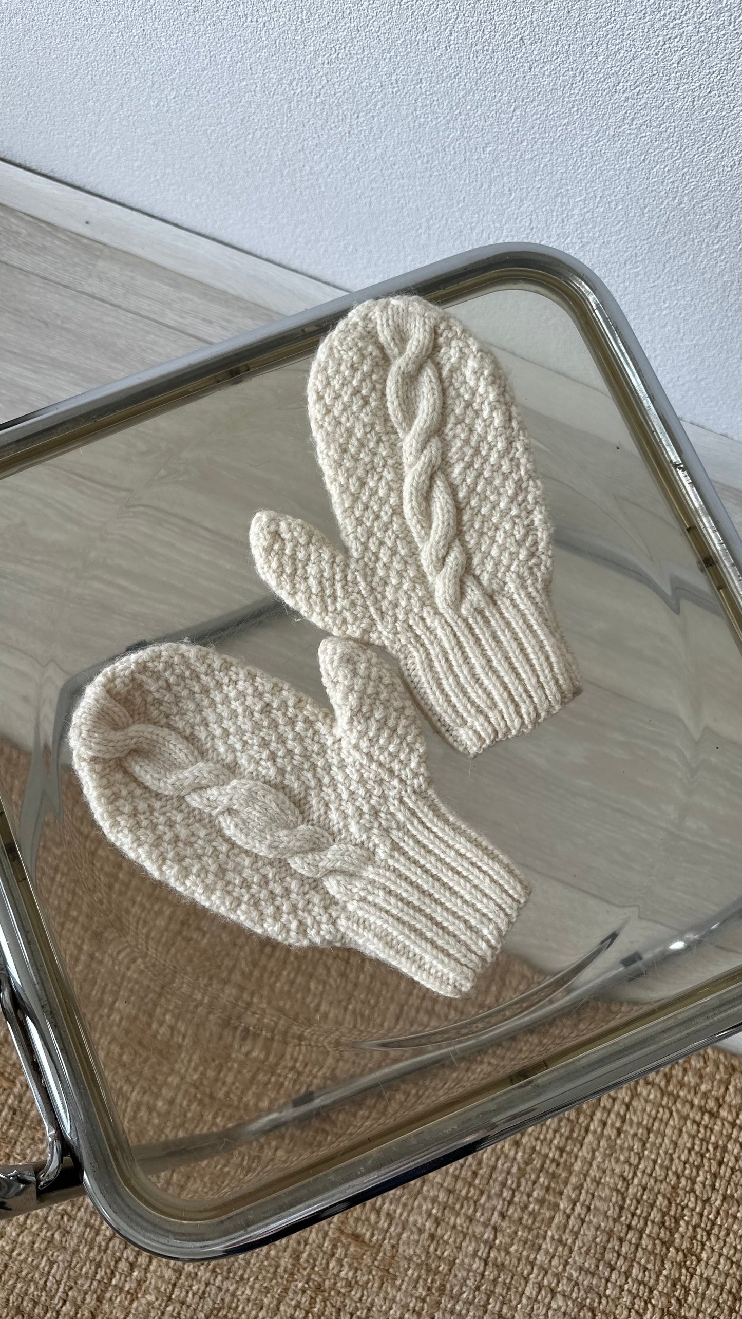 wool offwhite handmade mittens