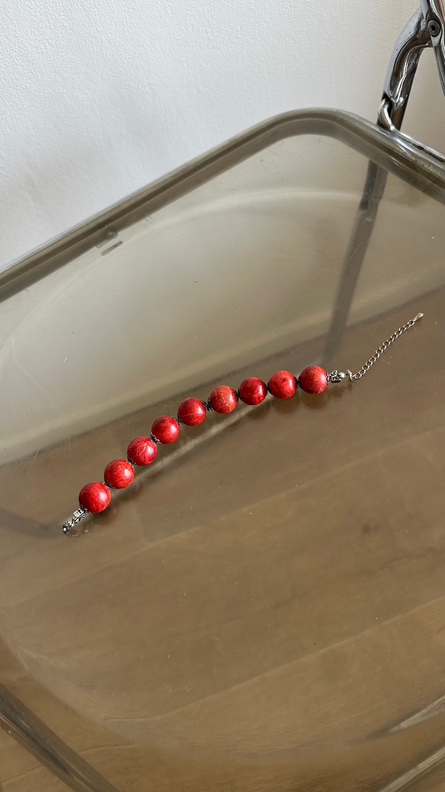 red foam coral gemstone bracelet