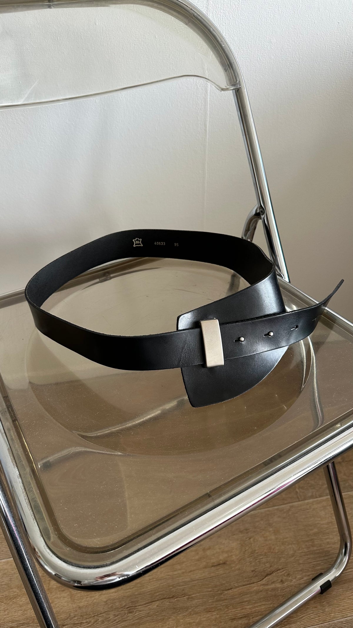 black leather statement belt