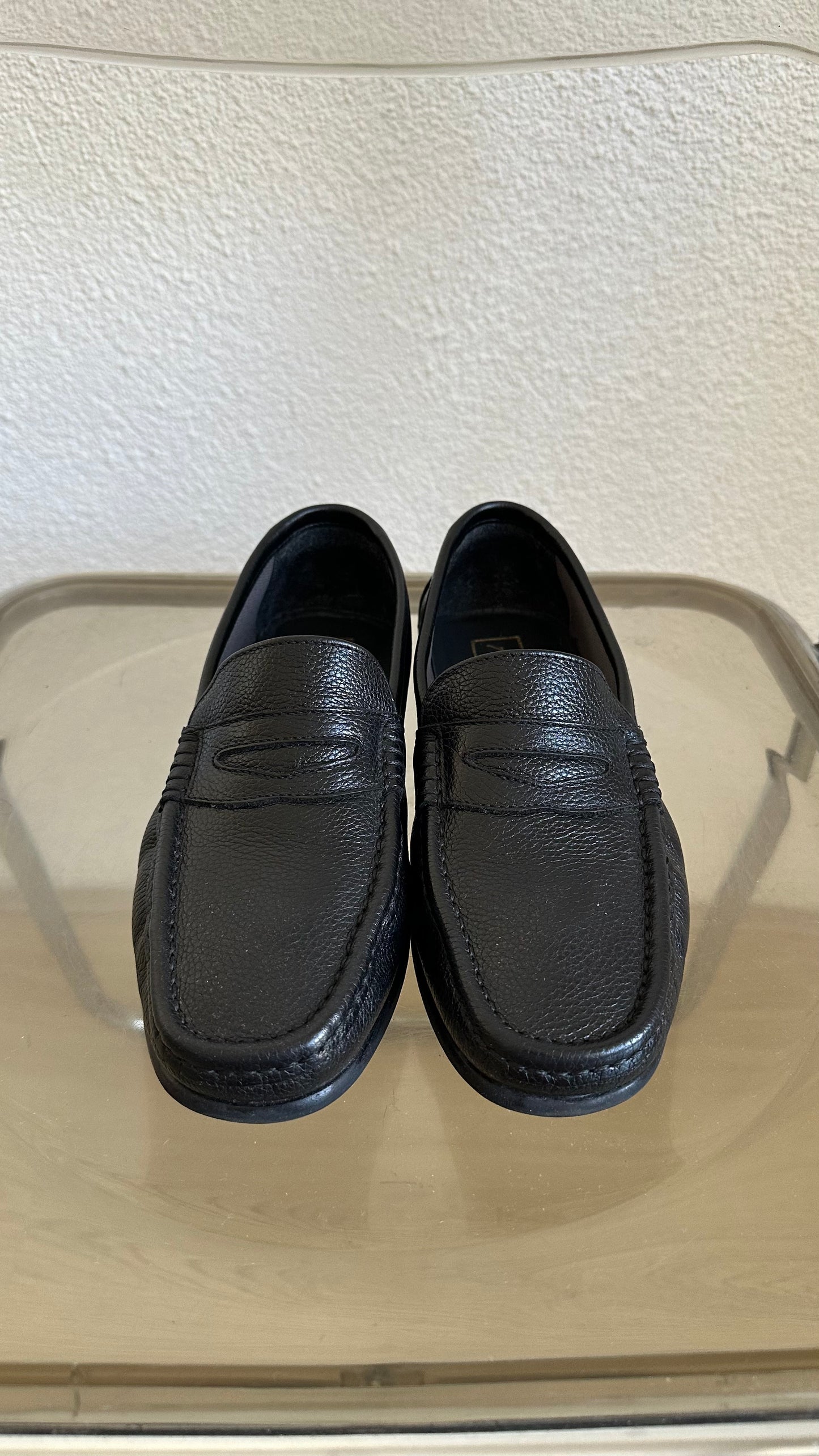 black classic soft leather loafers