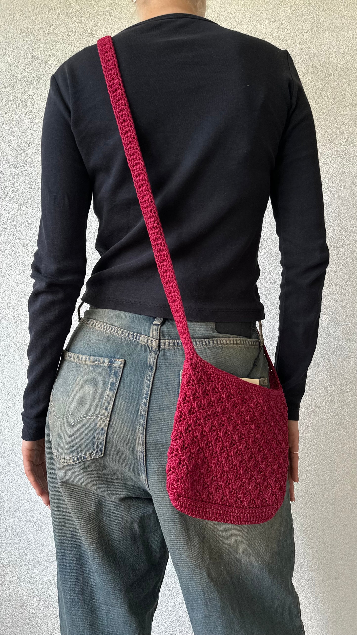 red burgundy crossbody bag with zip closure preloved find