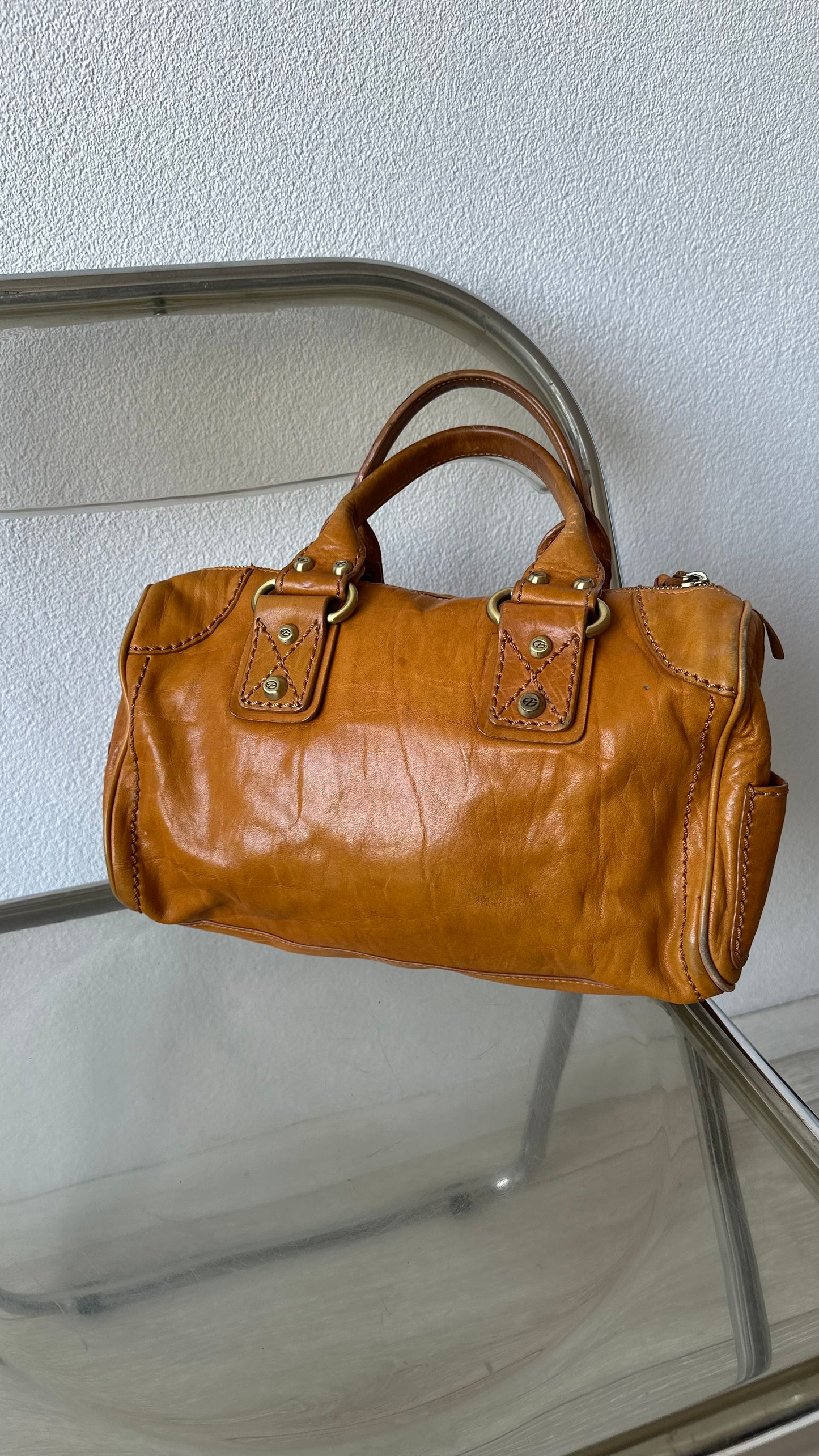 francesco biasia brown leather bag