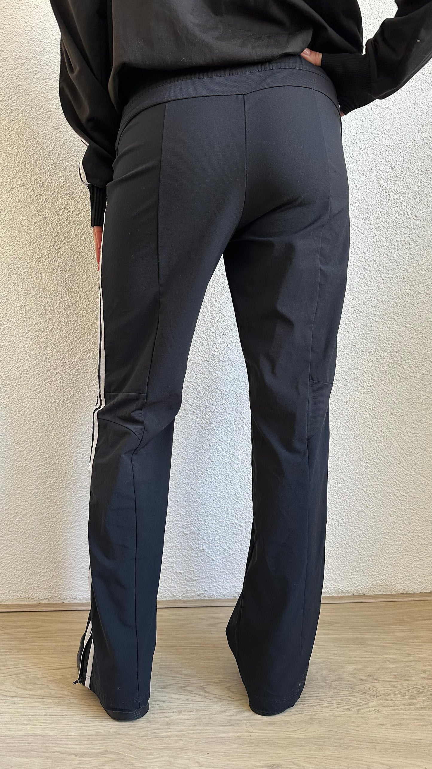 vintage Adidas trackpants black and white stripes