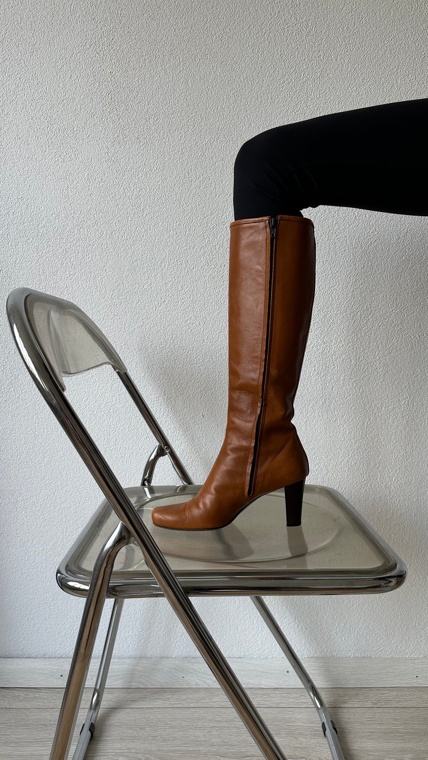 camel leather Italian boots