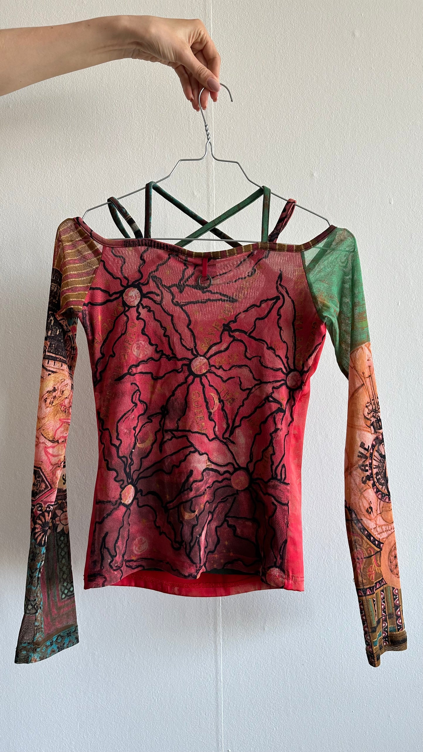 save the queen mesh top y2k 2000