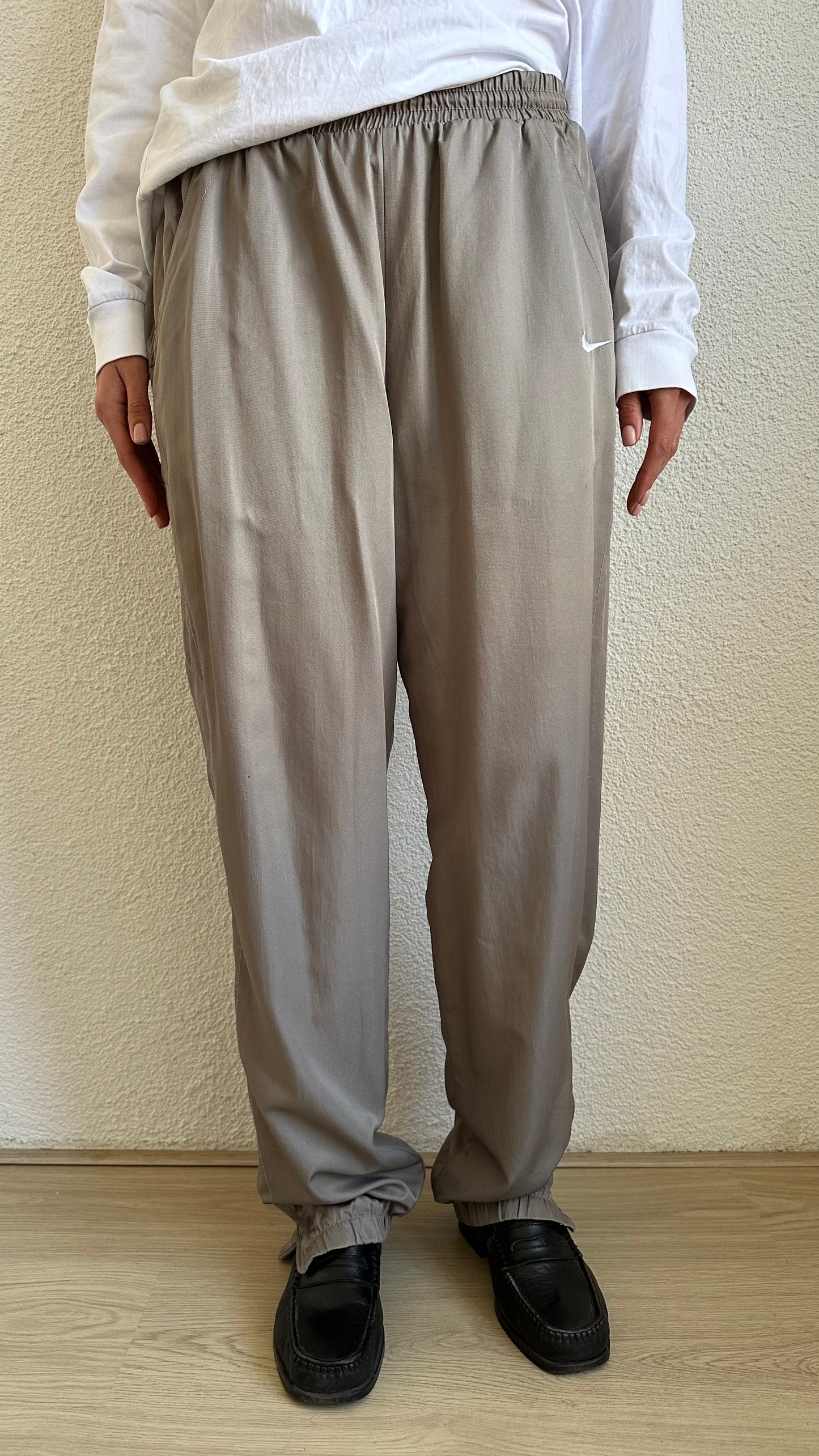 vintage taupe white nike tracksuit pants windbreaker jacket