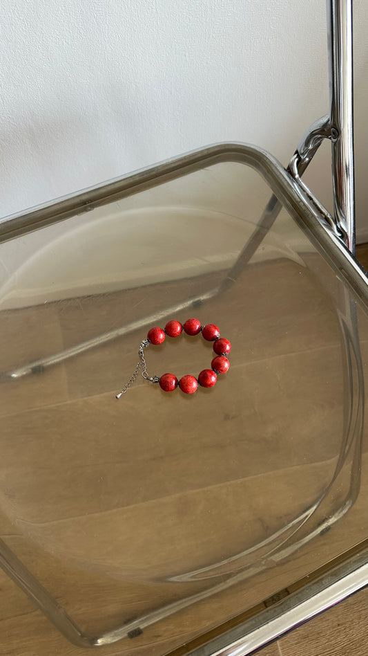 red foam coral gemstone bracelet