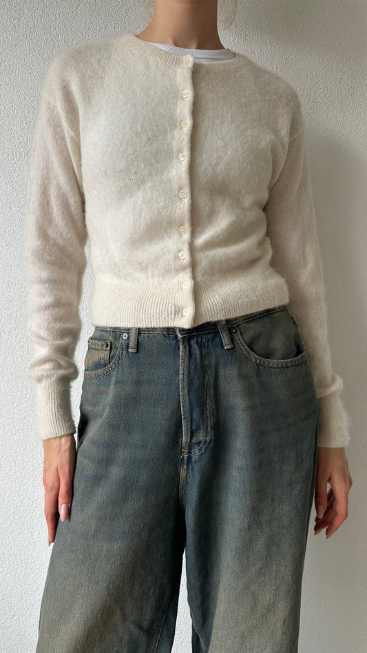 Off-white cashmere button up cardigan