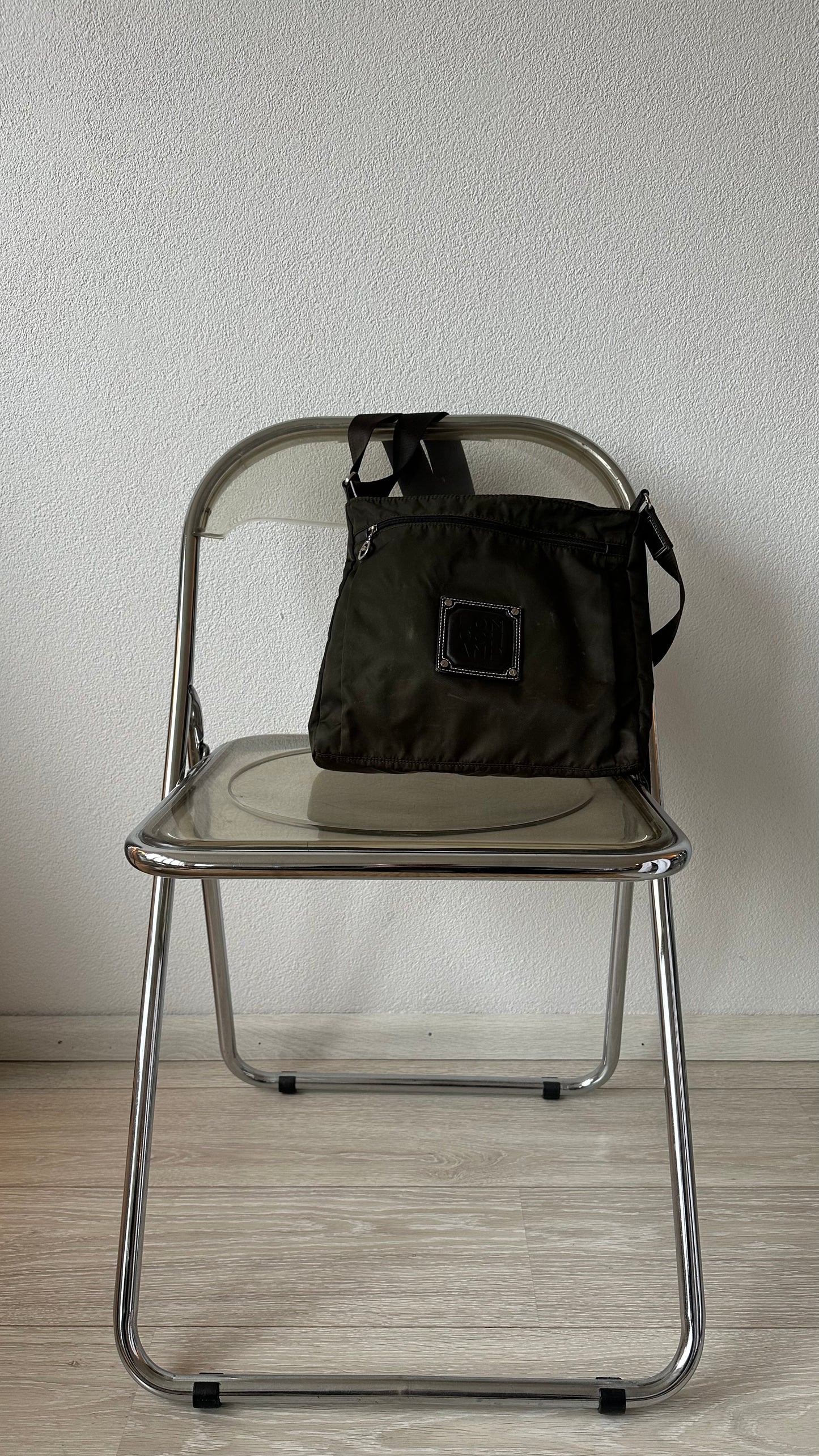 longchamp green nylon crossbody bag