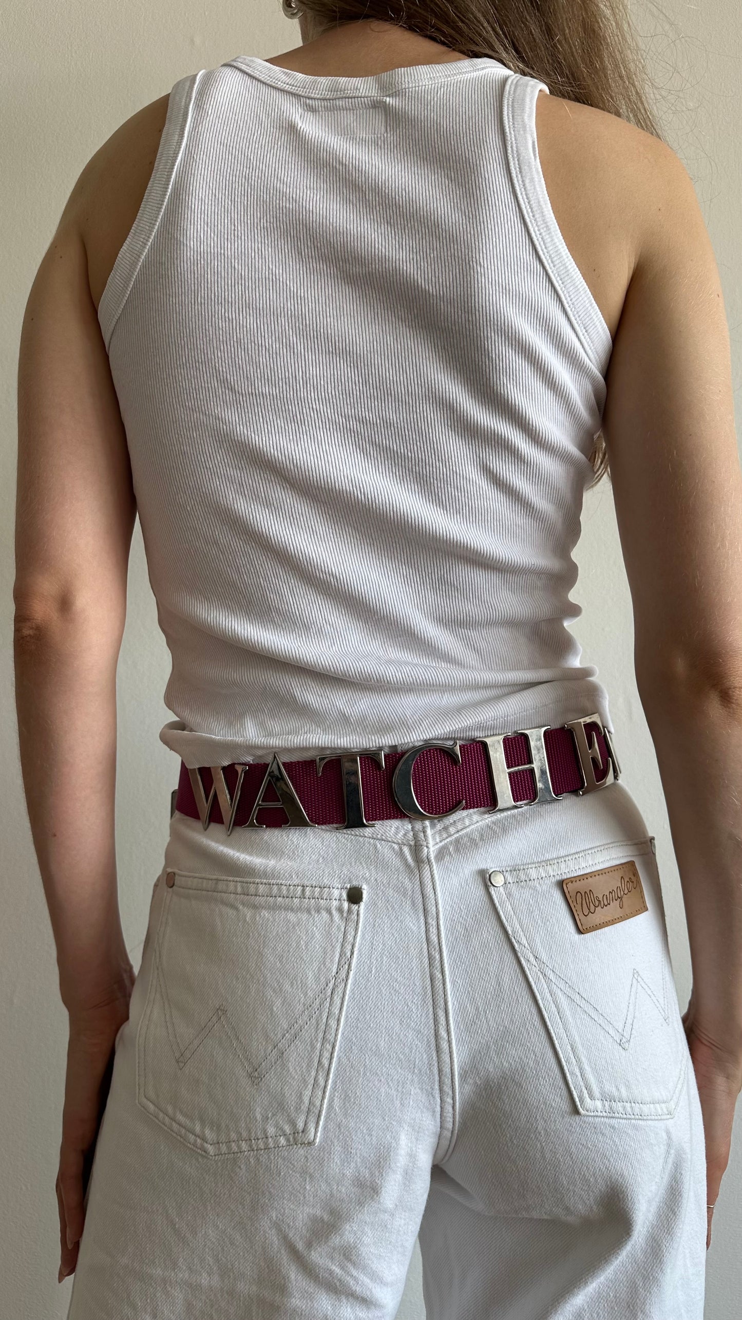 pink y2k watcher belt