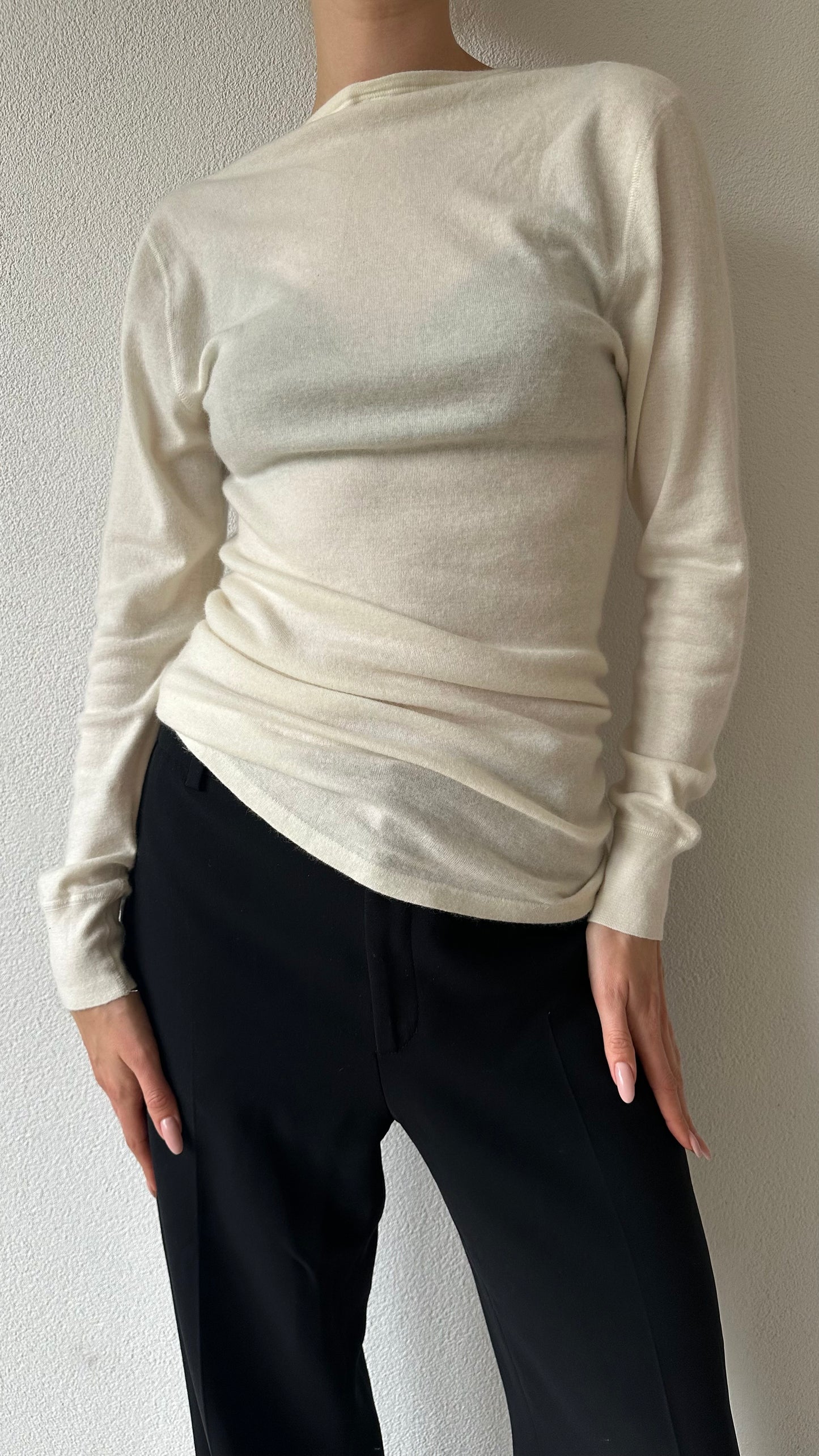 soft knitted merino wool longsleeve shirt