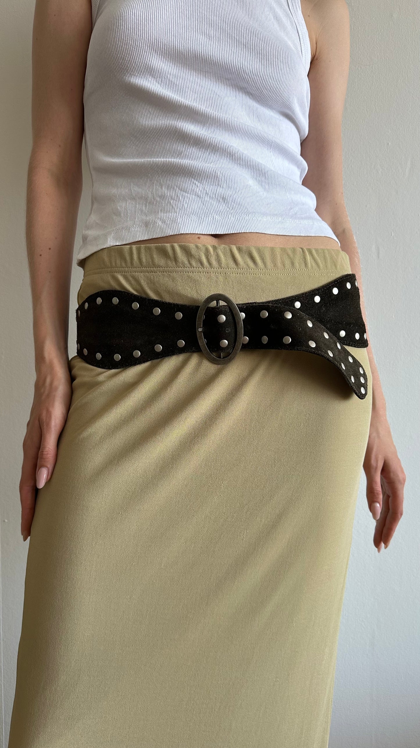 suede leather cowboy belt