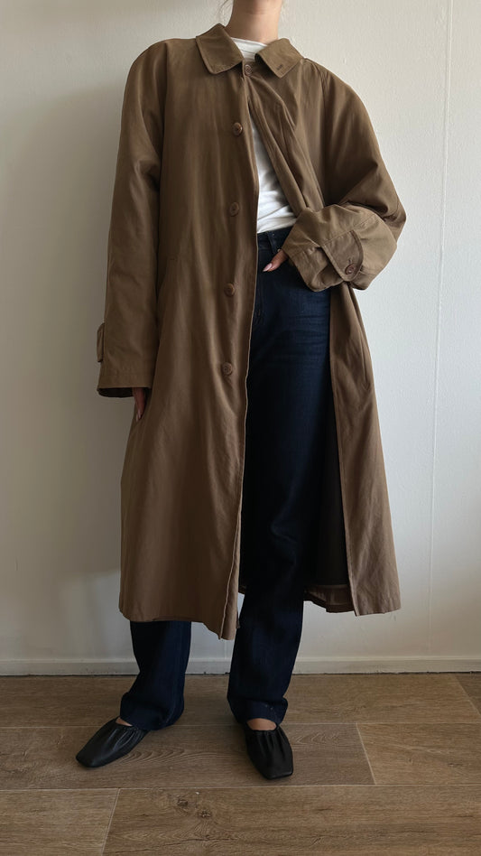 camel trenchcoat vintage classic zip-out inner lining