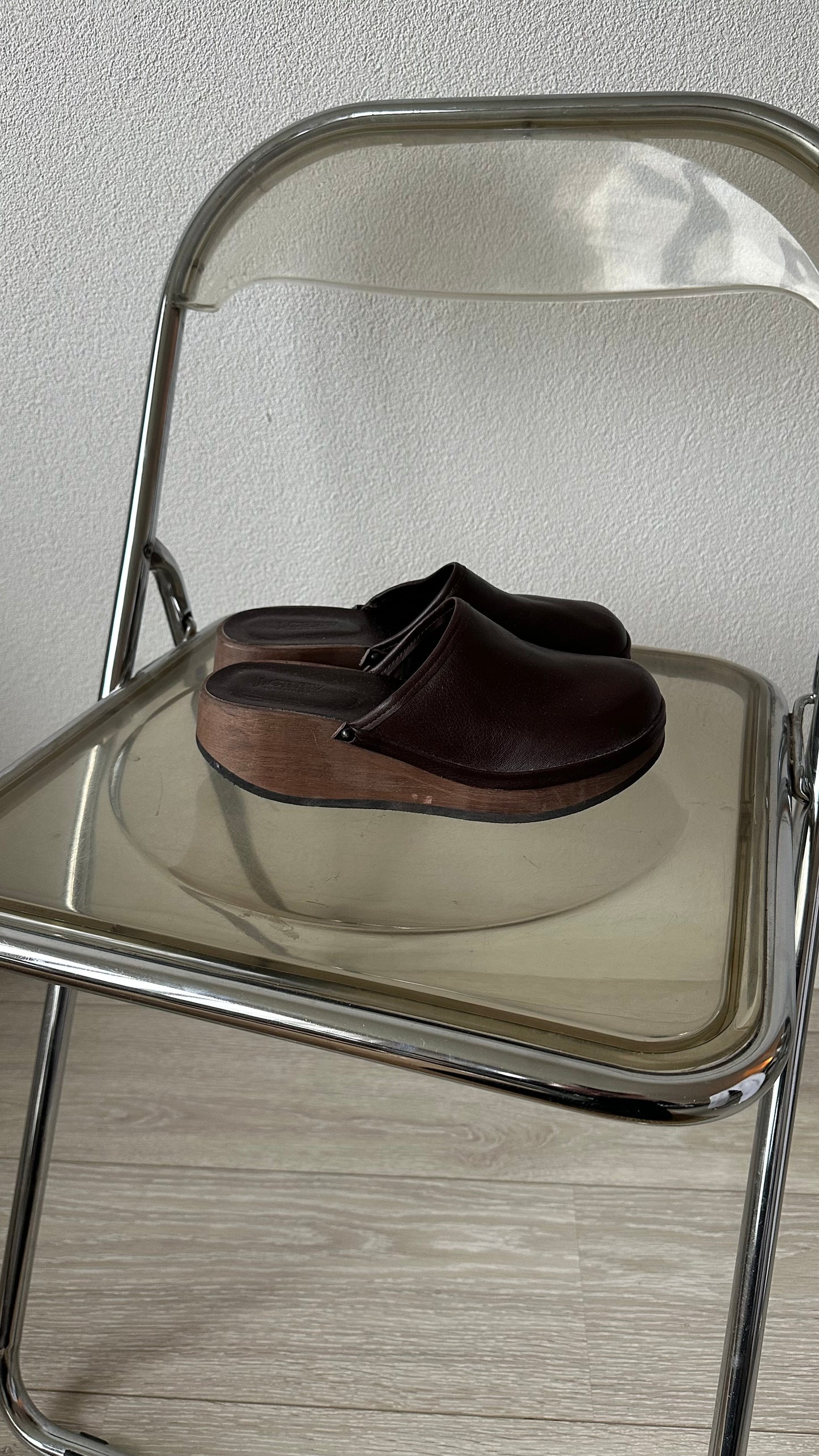 clogs j.crew brown leather mules rounded sole