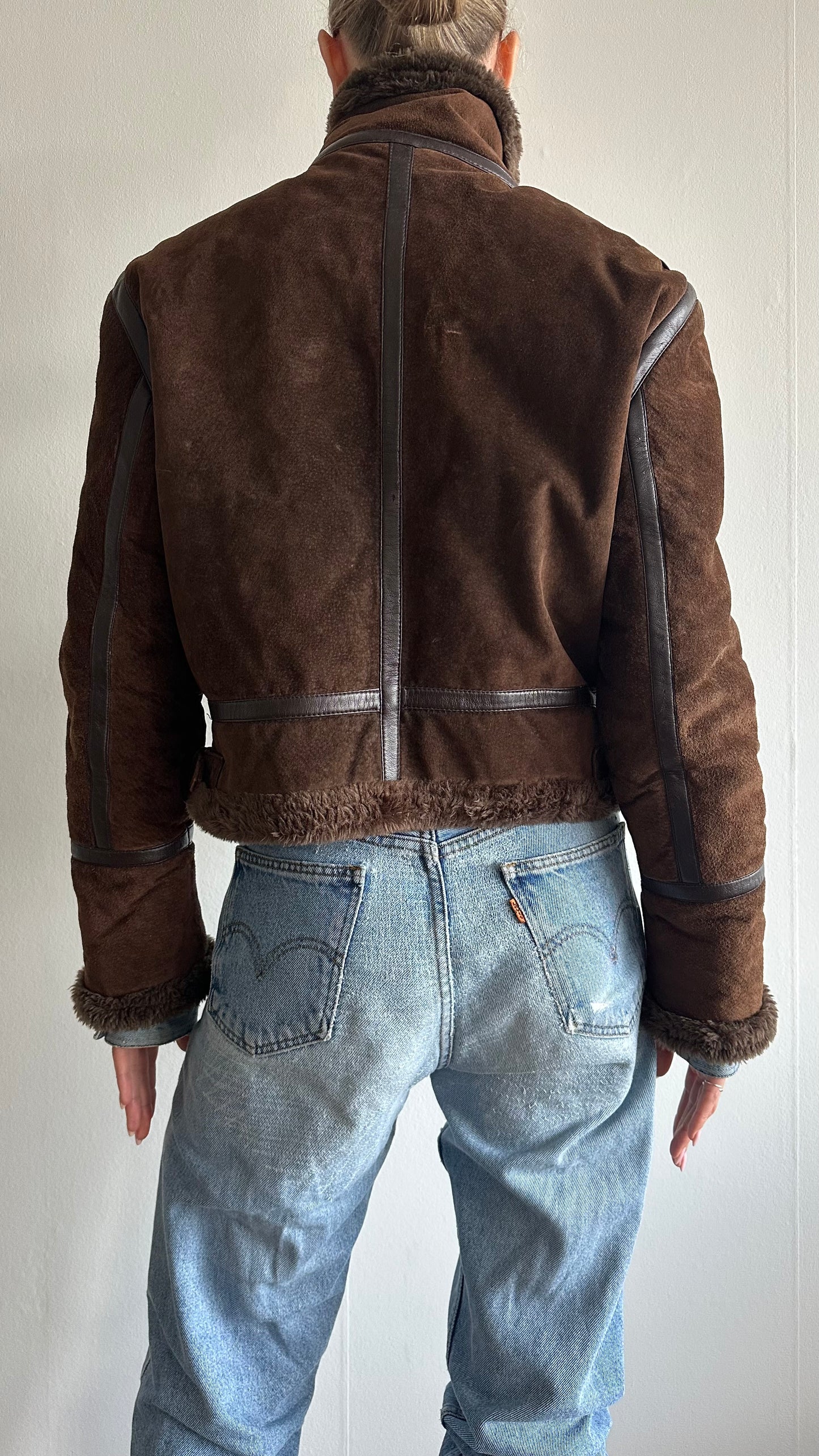 Special link for Nina- brown real suede faux lammy