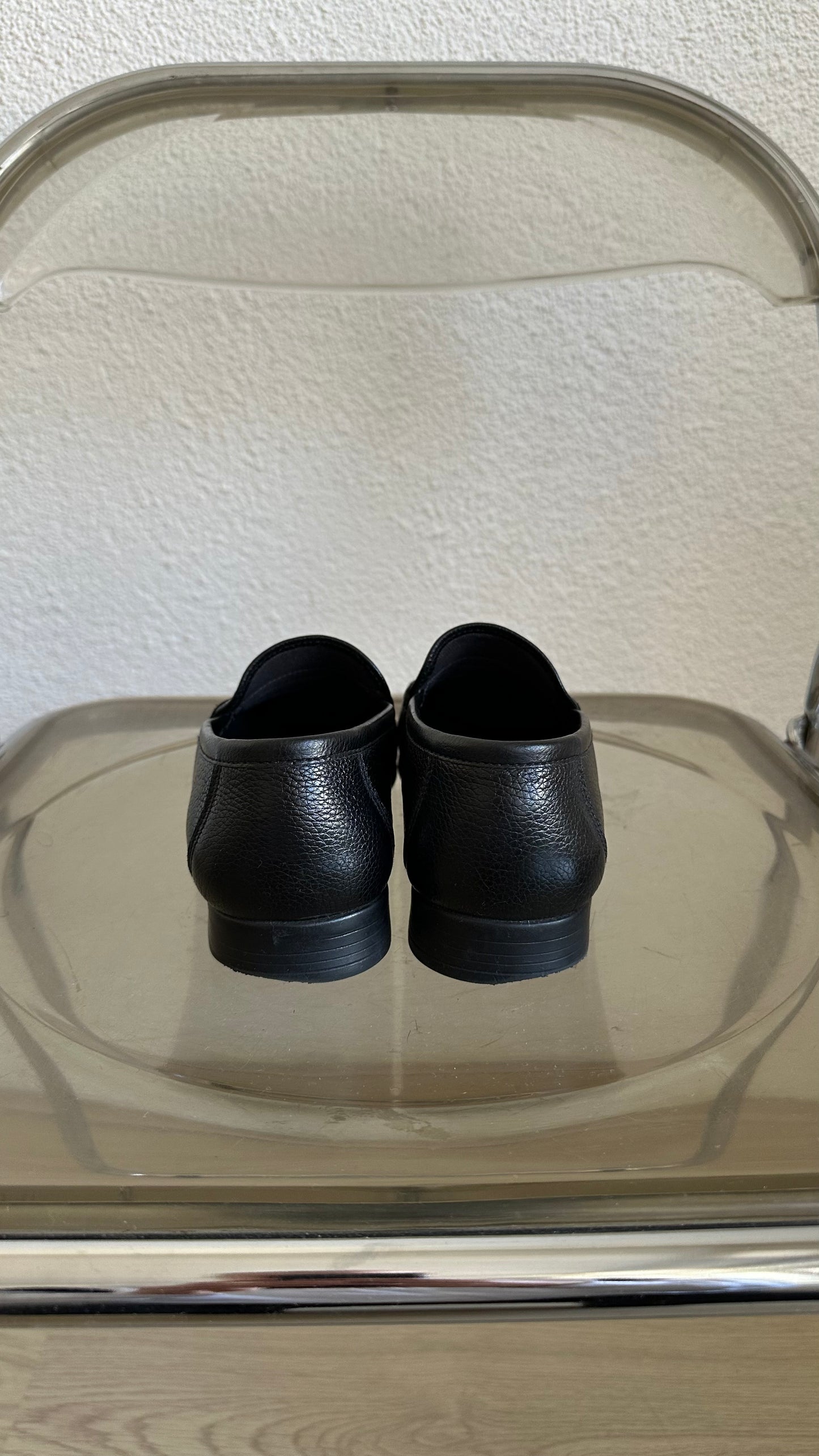 black classic soft leather loafers