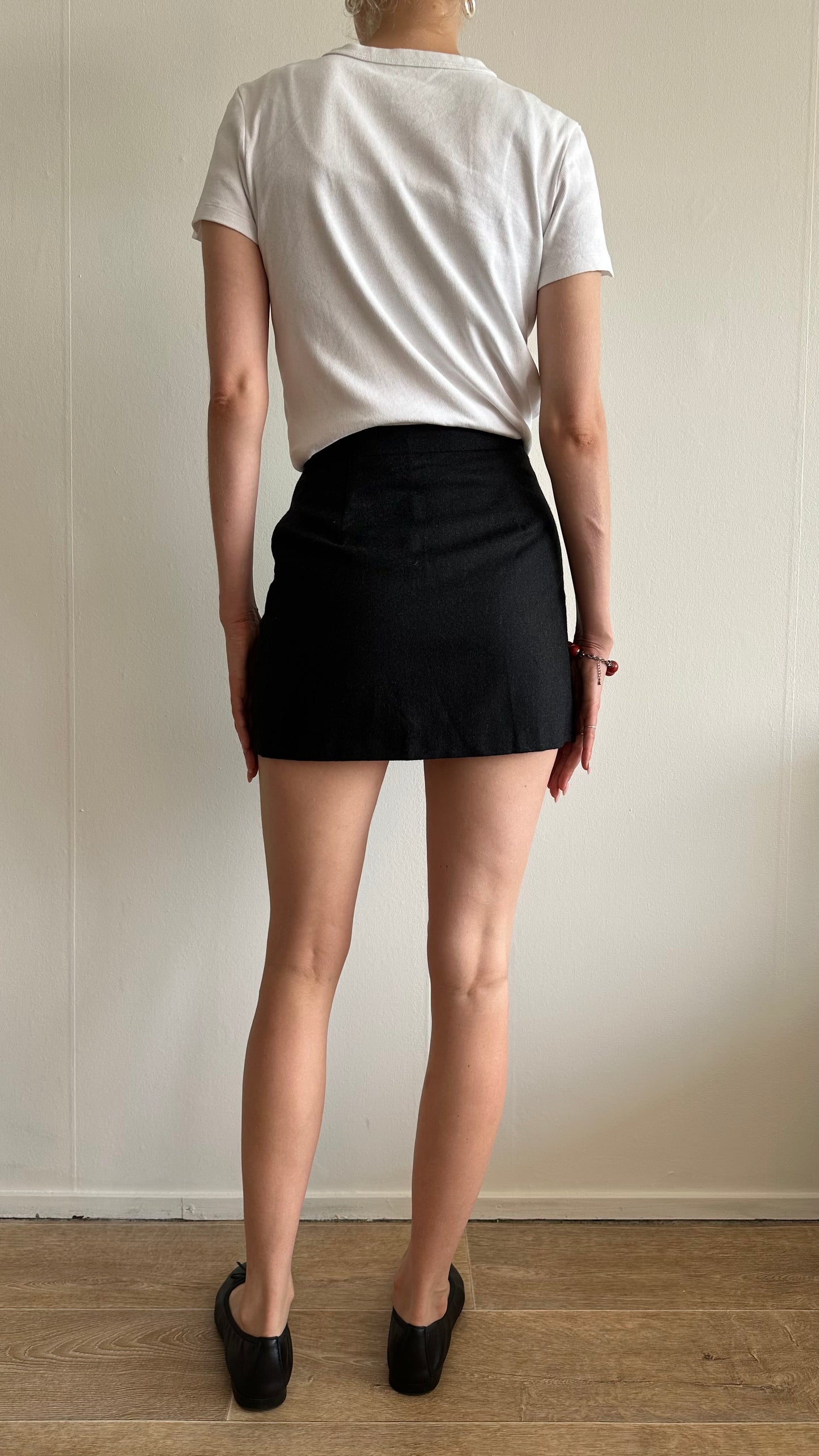 vintage mini skirt dark grey
