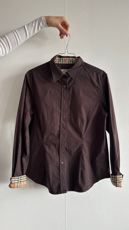 brown Burberry blouse woman xl