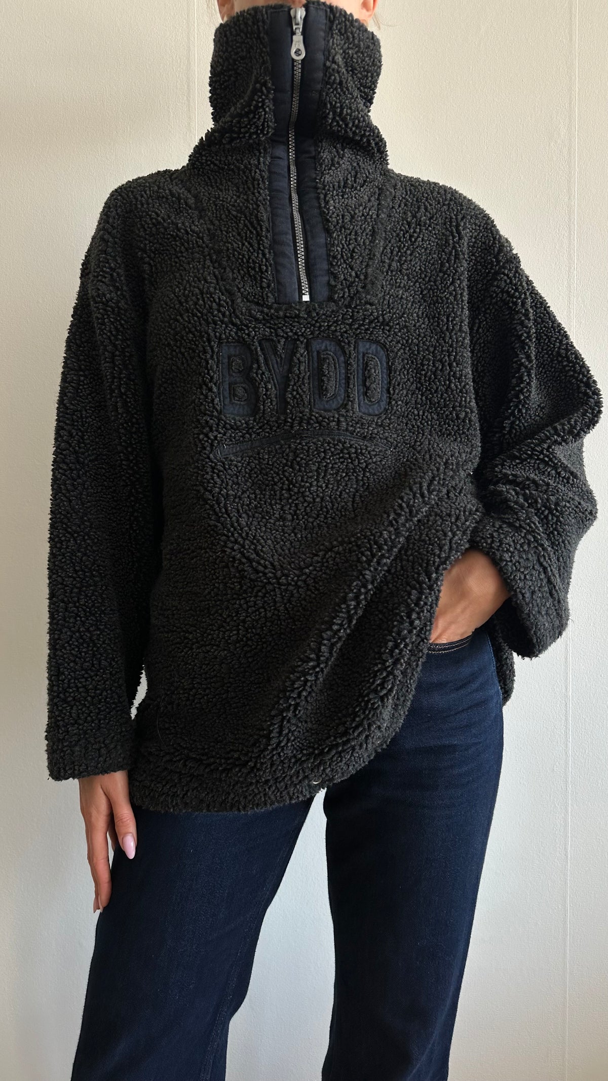 fluffy soft oversized didi zip up sweater