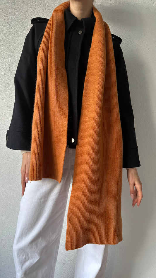 orange warm wool scarf