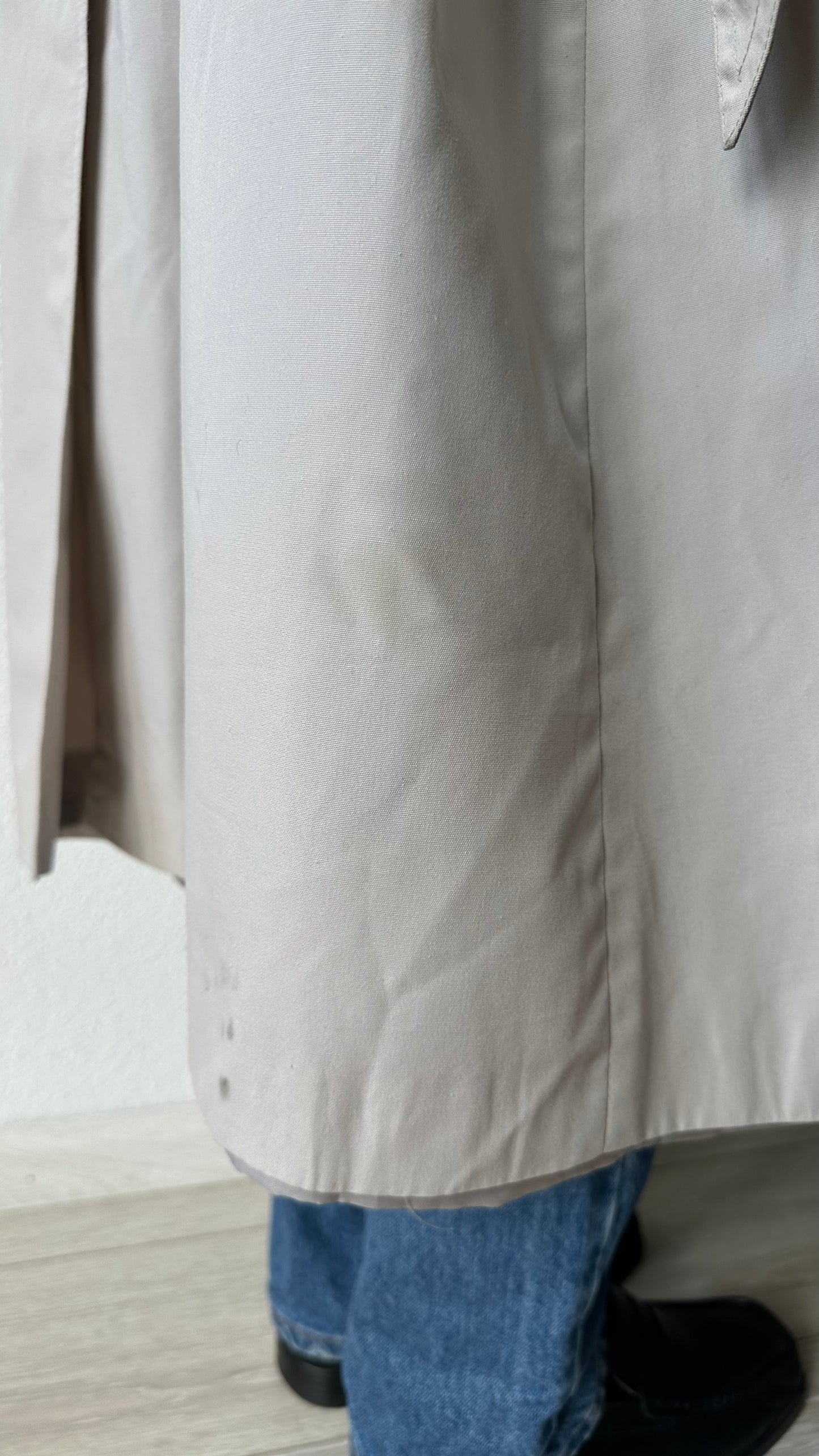 beige vintage button up trenchcoat