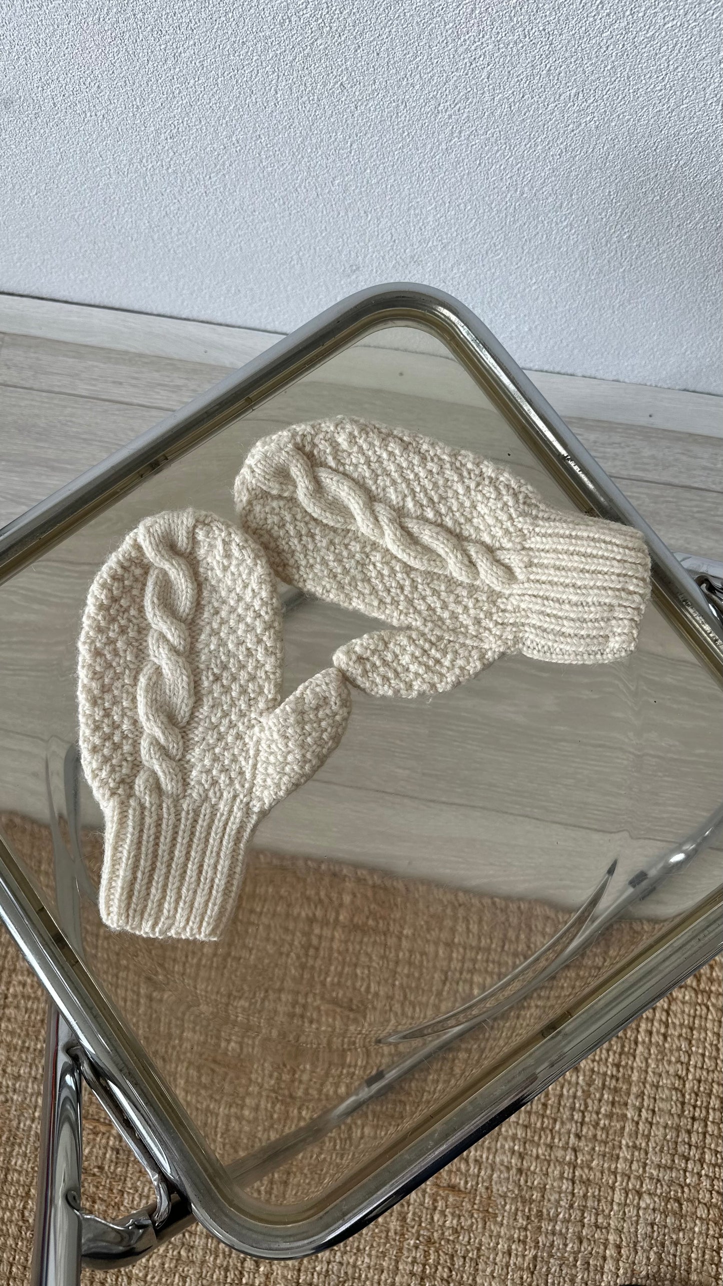 wool offwhite handmade mittens