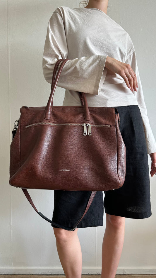 leather Gigi Fratelli Romance bordeaux laptop bag