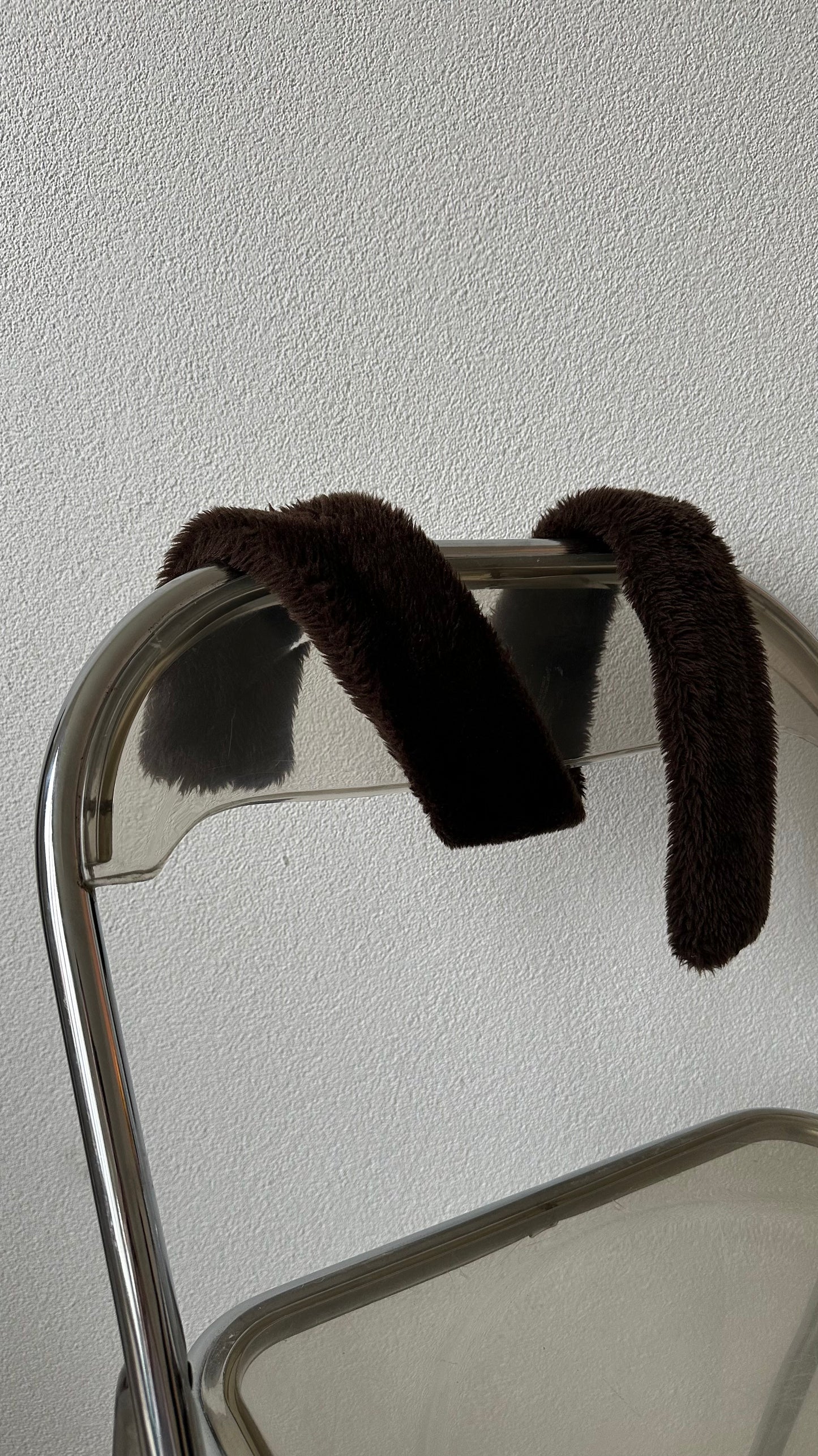 brown faux fur fluffy scarf