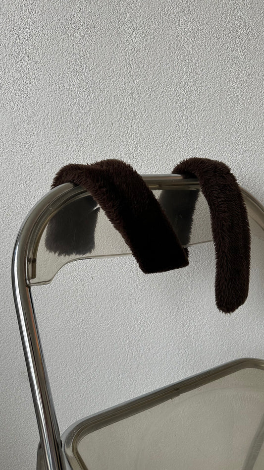 brown faux fur fluffy scarf