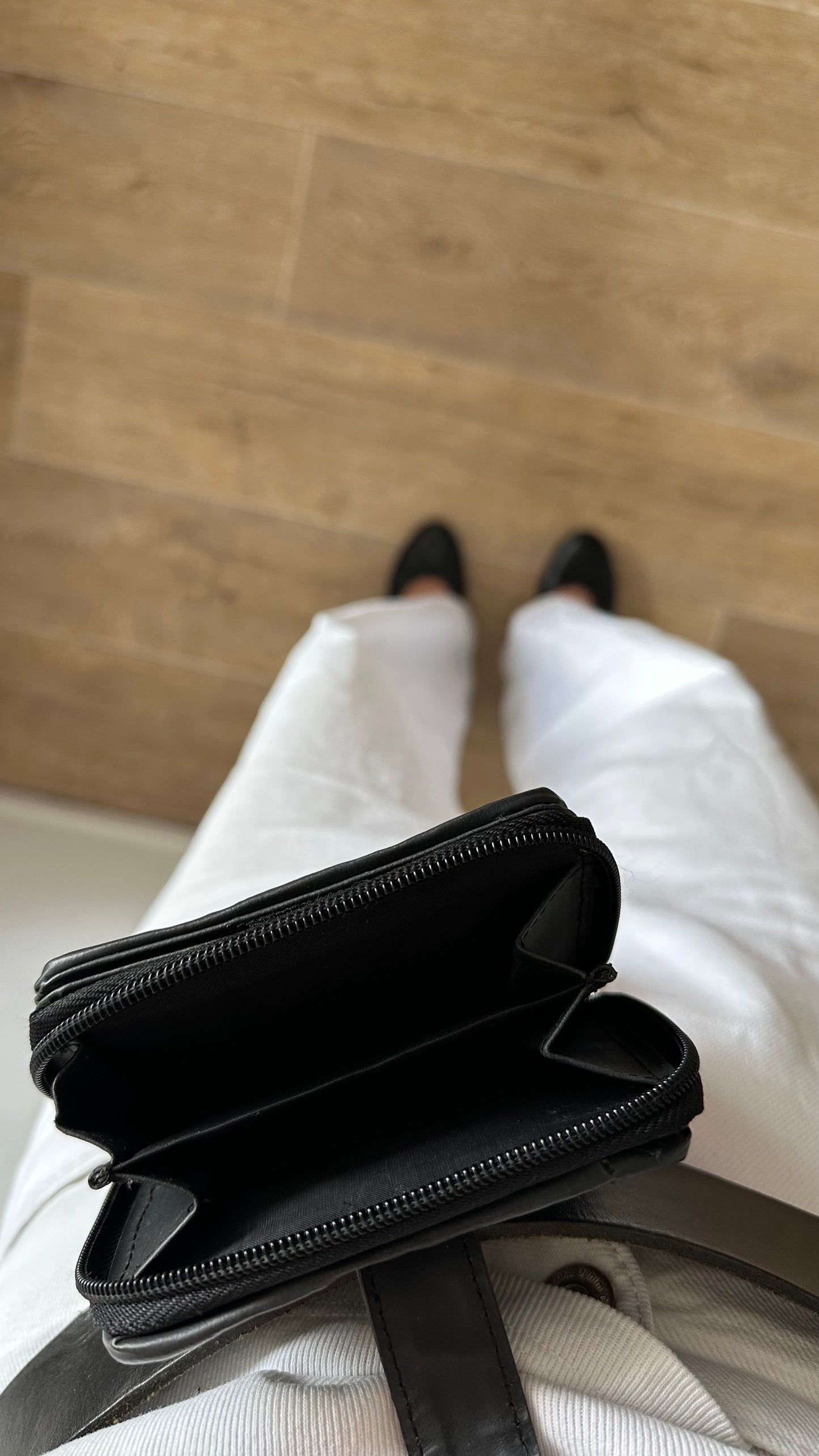black leather vintage belt bag