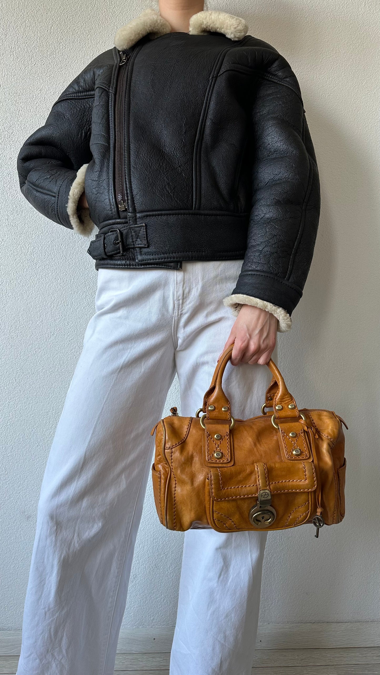 francesco biasia brown leather bag