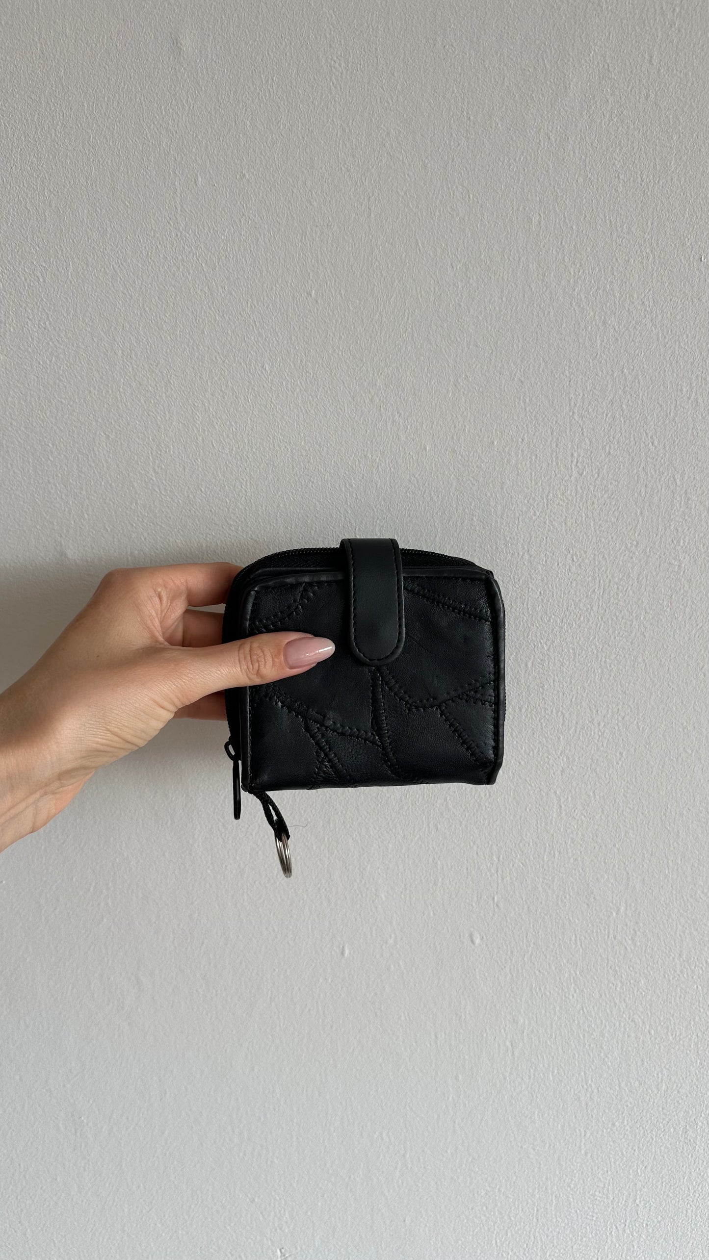 black leather vintage belt bag