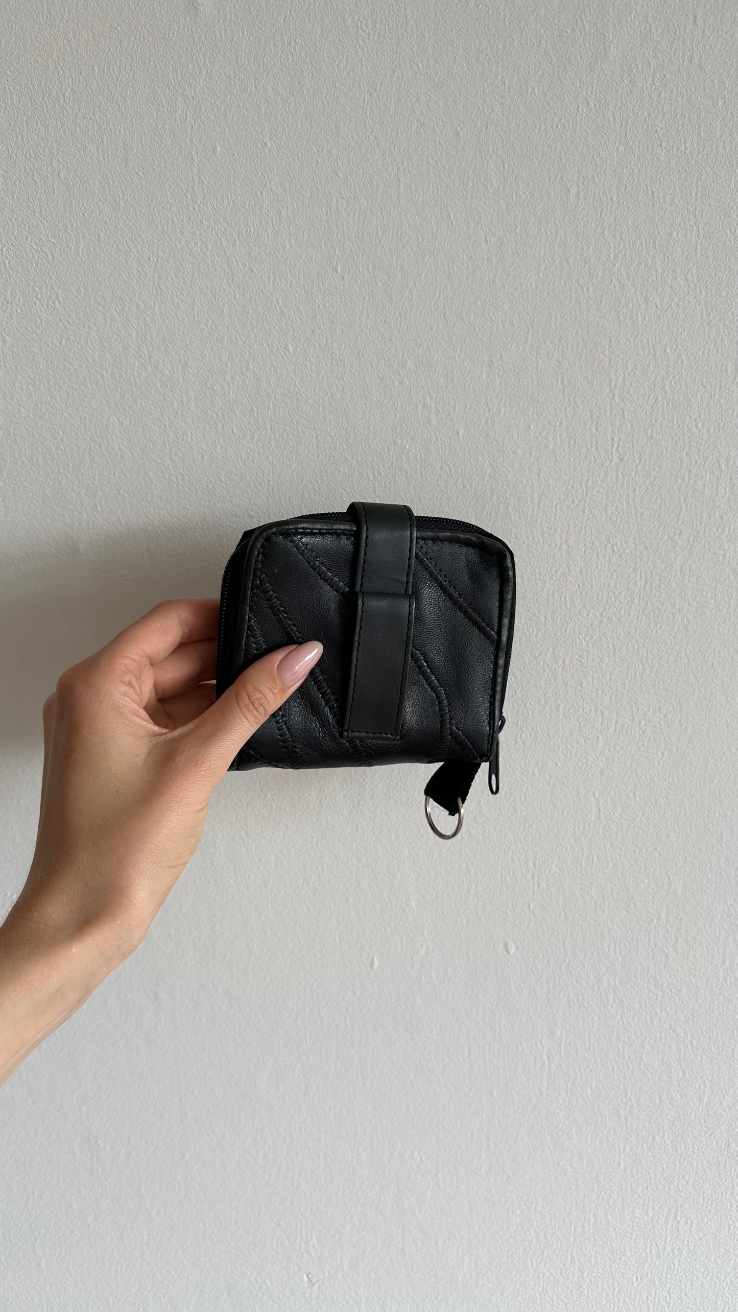 black leather vintage belt bag