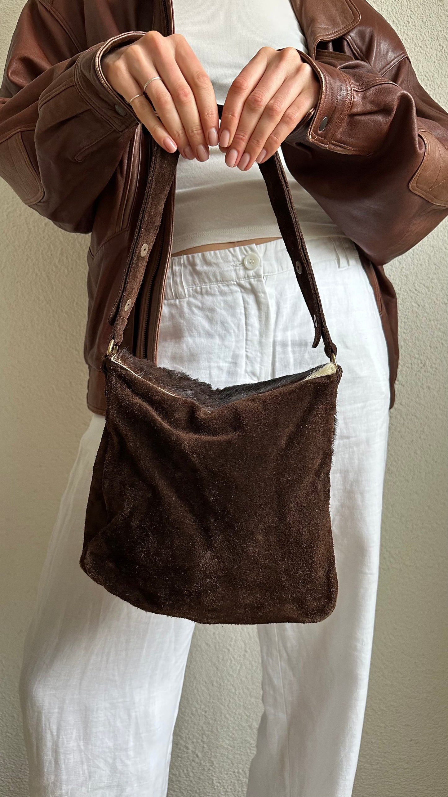 cowhide leather adjustable shoulderbag