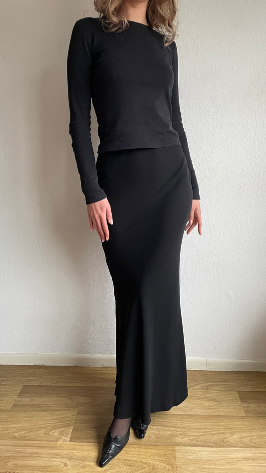 jean paul gaultier black maxi skirt