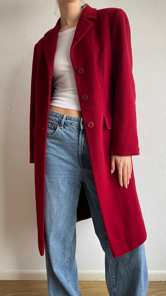 red wool & cashmere mix coat